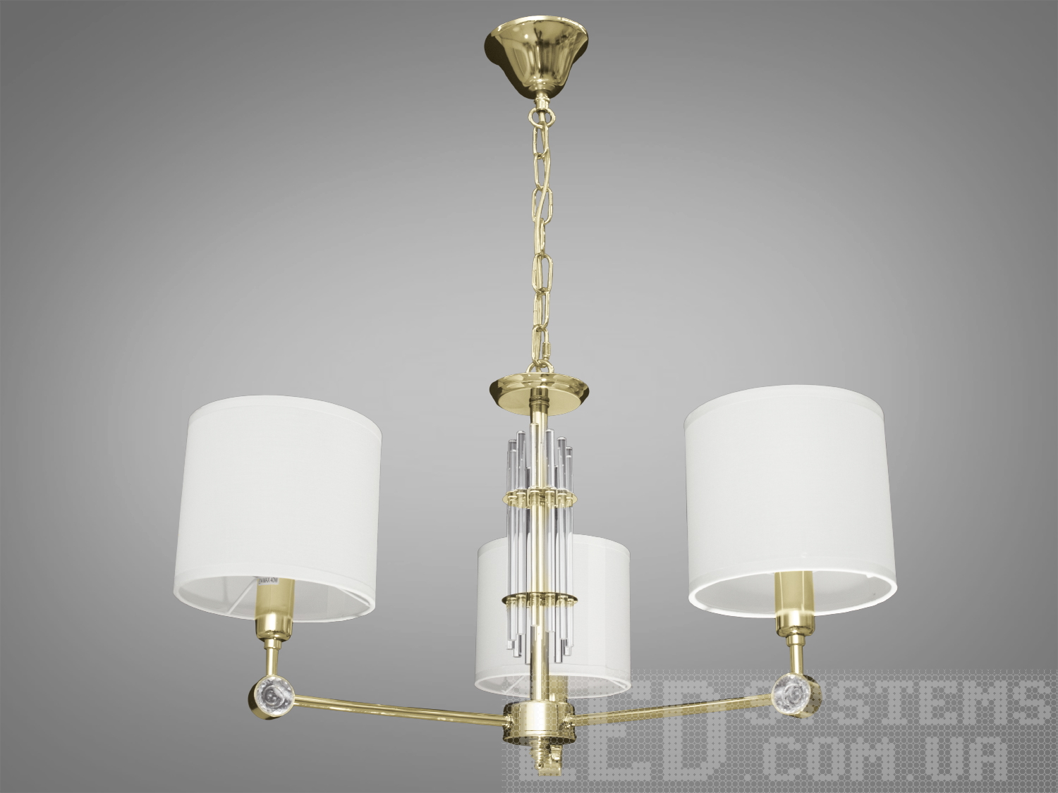 Класична люстра для кухні з абажурами з витонченою металевою основою та стильними кришталевими елементами. Ви можете вибирати виконання металевих частин у золотому або хромованому варіанті. Застосовується для вітальні, залу, холу, спальні. У цій серії люстр і бра ідеально переплелися такі поняття, як солідність, строгість і простота.
Люстри та бра цієї моделі під звичайні лампи розжарювання або &laquo;LED-економки&raquo; на патрон Е14 внесуть класичні нотки до Вашого інтер'єру та дозволять підібрати потрібну вам температуру світіння.Універсальним кріпленням на планку легко кріпляться на будь-який тип стелі (підвісний, натяжний, звичайний). Увімкнення/вимкнення відбувається з настінного вимикача.