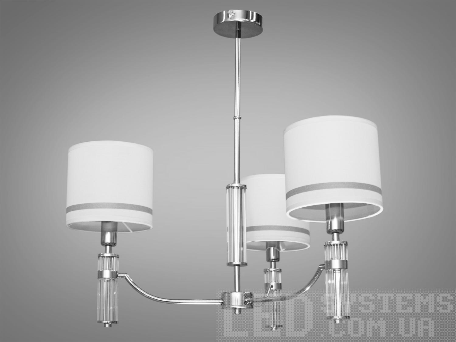 Невелика люстра з абажурами на 3 лампи в дитячу з витонченою металевою основою та стильними кришталевими лаконічними елементами. Ви можете вибирати виконання металевих частин у золотому або хромованому варіанті. Застосовується для вітальні, залу, холу, спальні. У цій серії люстр і бра ідеально переплелися такі поняття, як солідність, строгість і простота.
Люстри та бра цієї моделі під звичайні лампи розжарювання або &laquo;LED-економки&raquo; на патрон Е14 внесуть класичні нотки до Вашого інтер'єру та дозволять підібрати потрібну вам температуру світіння.Універсальним кріпленням на планку легко кріпляться на будь-який тип стелі (підвісний, натяжний, звичайний). Увімкнення/вимкнення відбувається з настінного вимикача.