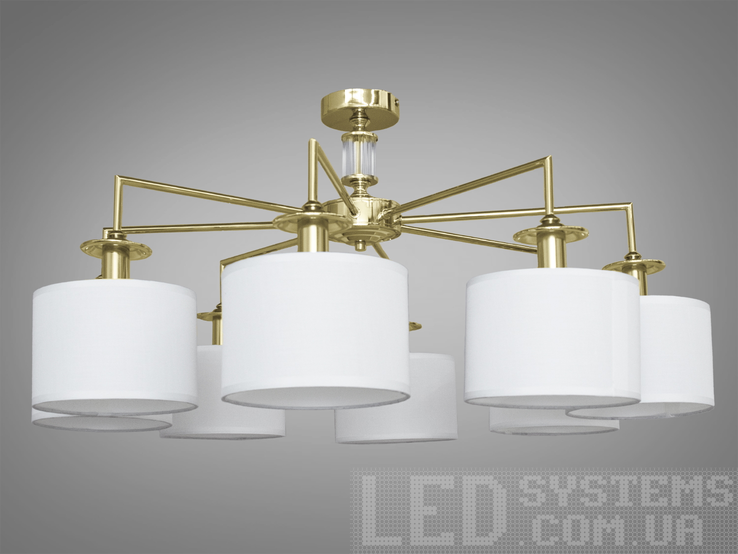 Розкішна люстра для спальні з абажурами на 8 ламп з витонченою металевою основою та стильними кришталевими елементами. Застосовується для вітальні, залу, холу, спальні. У цій серії люстр і бра ідеально переплелися такі поняття, як солідність, строгість і простота.
Люстри та бра цієї моделі під звичайні лампи розжарювання або &laquo;LED-економки&raquo; на патрон Е14 внесуть класичні нотки до Вашого інтер'єру та дозволять підібрати потрібну вам температуру світіння.Універсальним кріпленням на планку легко кріпляться на будь-який тип стелі (підвісний, натяжний, звичайний). Увімкнення/вимкнення відбувається з настінного вимикача.