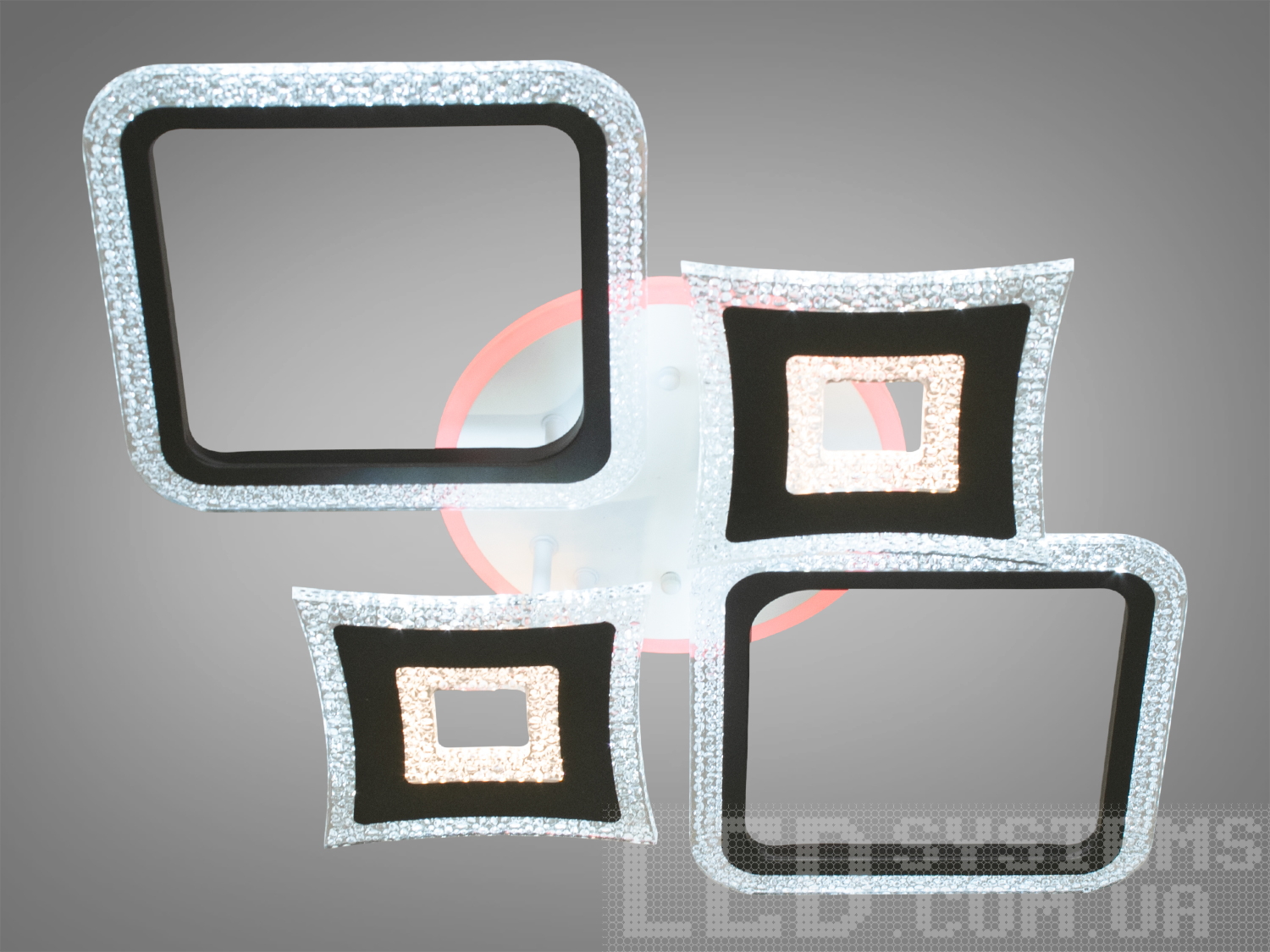 Стильна LED-люстра для кухні з пультом, з диммером, з підсвічуванням LED підходить на площу приміщення приблизно 12кв.м. Підходить для зали, вітальні, спальні, дитячої, оскільки відсутні скляні елементи.
Світлодіодна люстра має кілька режимів: холодний 6000К, нейтральний 4100К, теплий 3200К, включення-вимикання, кольорове підсвічування. Люстра має електронний димер, що дозволяє регулювати яскравість люстри від 5% до 100% за допомогою пульта, що входить до комплекту.
Плафони виготовлені з прозорого акрилу з декоративними бульбашками. Через прозорі акрилові плафони просвічує колір стелі, причому включена люстра залишить на стелі неповторний візерунок, до того ж цей матеріал дуже міцний - його важко пошкодити.Кріпиться до стелі будь-якого типу універсальним кріпленням на монтажну планку.