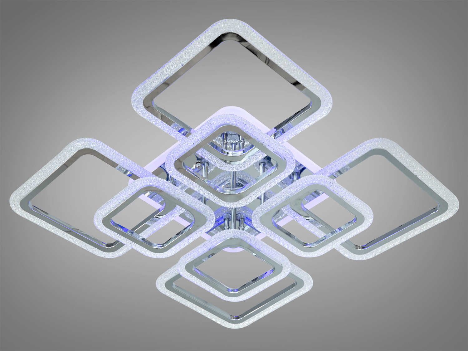 Стельова світлодіодна люстра з підсвіткою, димером, 110W. Люстра є не лише практичним вибором, але й естетично привабливою інвестицією у довговічність та стиль інтерєру.