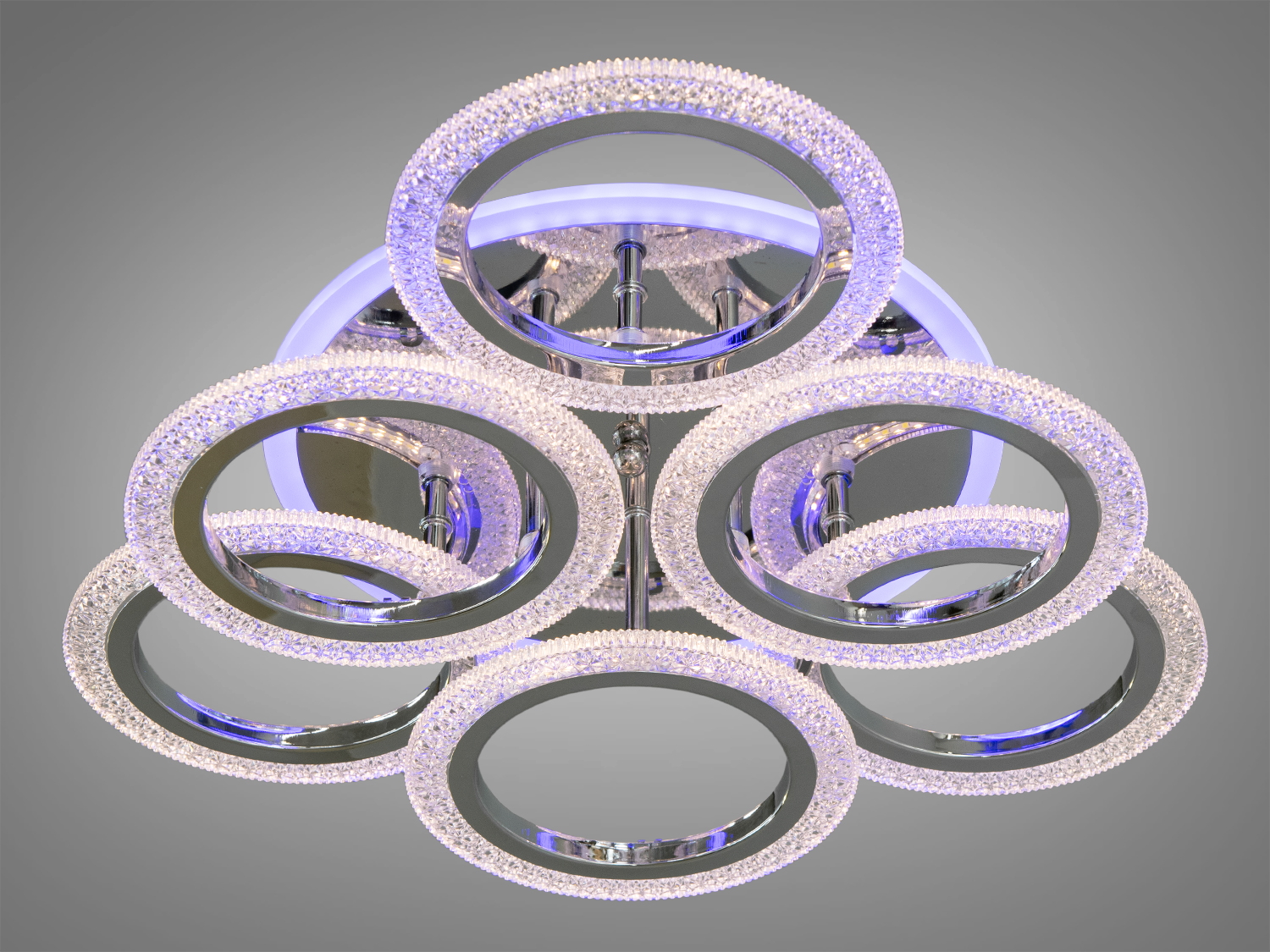 Стельова світлодіодна люстра з пультом, диммером, підсвіткою, 75W. Купити люстри гуртом від українського виробника, забезпечить вам вигідні умови та знижки.