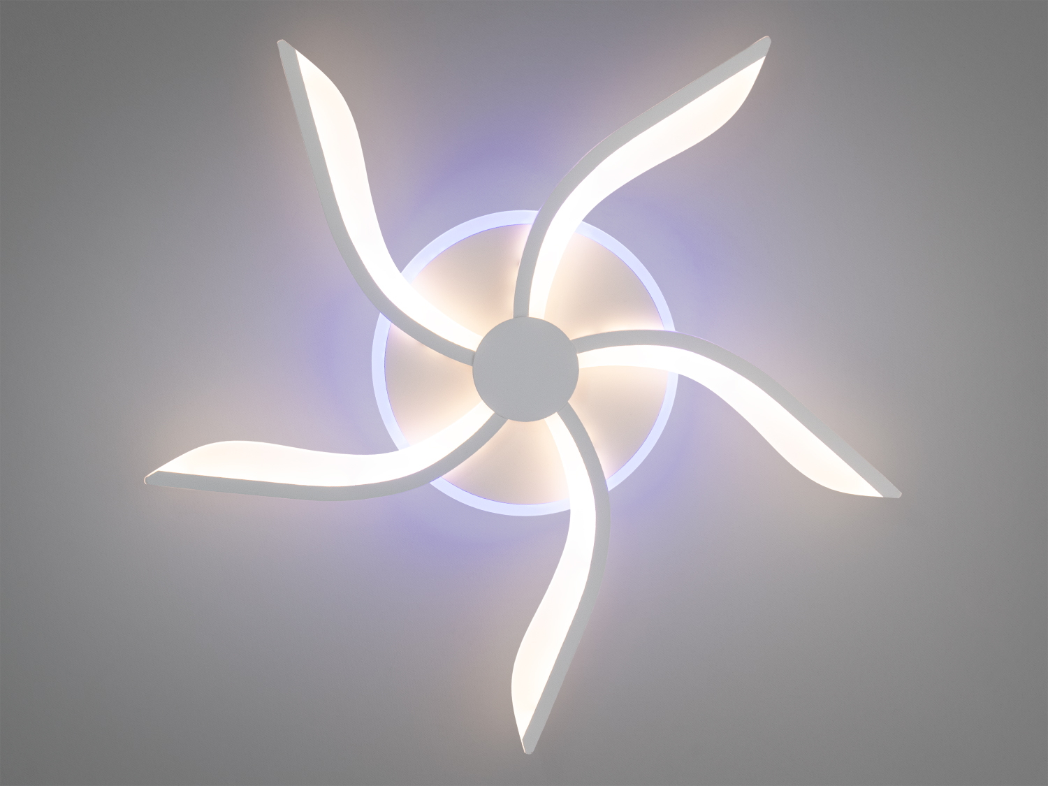 Сучасна стельова світлодіодна люстра Diasha 2480-5WH-LS з пультом, біла, 53W. Ідеальне рішення для стильного освітлення.