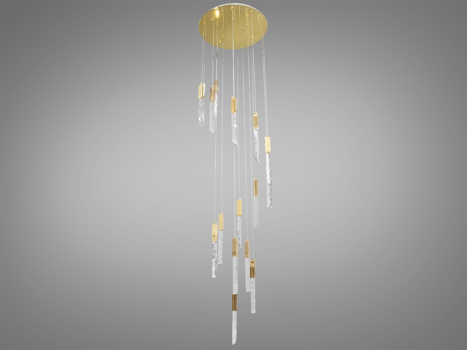 Сучасна світлодіодна люстра в хол на 16 підвісів у стильному виконанні добре виглядатиме в інтер'єрі вітальні чи зали, ресторану чи сходового холу.
Яскраве світло повинне бути тільки там де воно дійсно потрібне, а решта має висвітлюватися легким світлом, що заповнює. Саме для створення якісного локального освітлення ми пропонуємо використовувати ці світильники.
Кріпиться до стелі будь-якого типу універсальним кріпленням на монтажну планку.