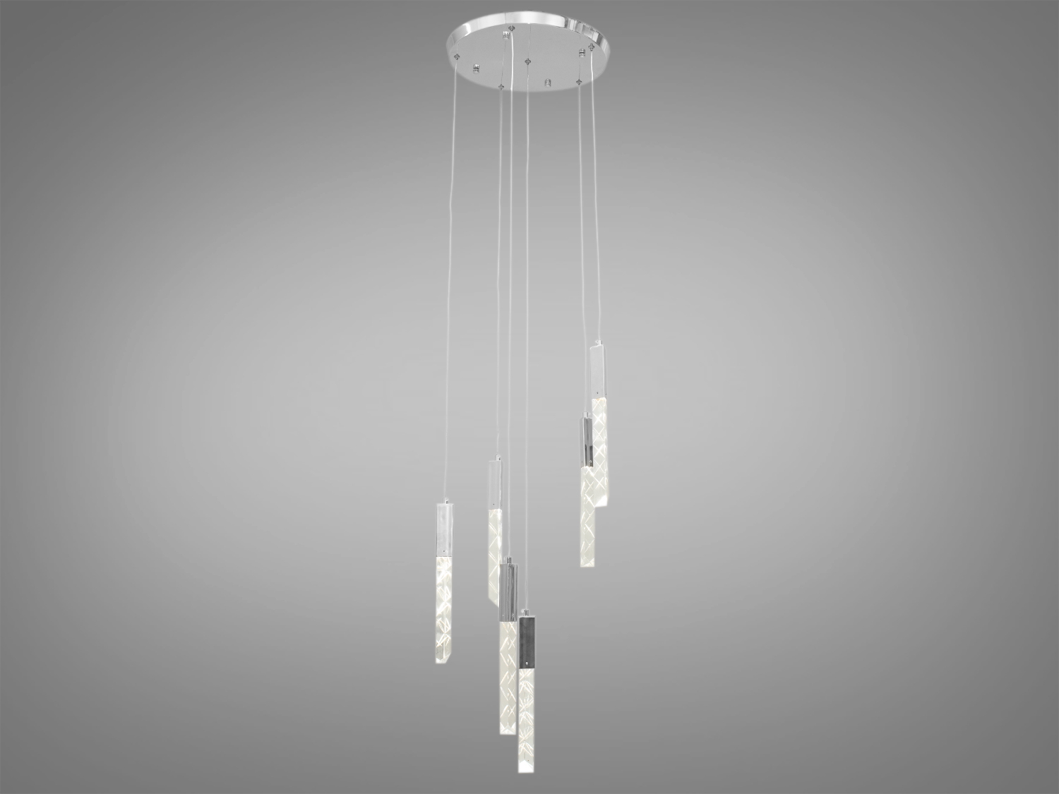 Дизайнерський LED світильник у сучасний інтер'єр вітальні на 6 підвісів у стильному виконанні також добре виглядатиме в інтер'єрі вітальні чи зали, ресторану чи сходового холу, барної стійки чи обіднього столу.
Яскраве світло повинне бути тільки там де воно дійсно потрібне, а решта має висвітлюватися легким світлом, що заповнює. Саме для створення якісного локального освітлення ми пропонуємо використовувати ці світильники.
Кріпиться до стелі будь-якого типу універсальним кріпленням на монтажну планку.