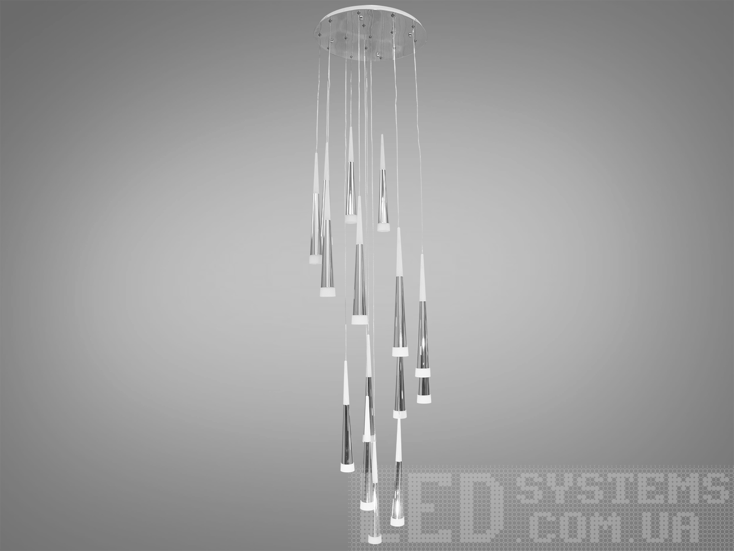 Стильна каскадна LED люстра з підвісками 15шт у сучасному виконанні добре виглядатиме в інтер'єрі вітальні або зали, ресторану або великого сходового холу.
Яскраве світло повинне бути тільки там де воно дійсно потрібне, а решта має висвітлюватися легким світлом, що заповнює. Саме для створення якісного локального освітлення ми пропонуємо використовувати ці світильники.
Кріпиться до стелі будь-якого типу універсальним кріпленням на монтажну планку.