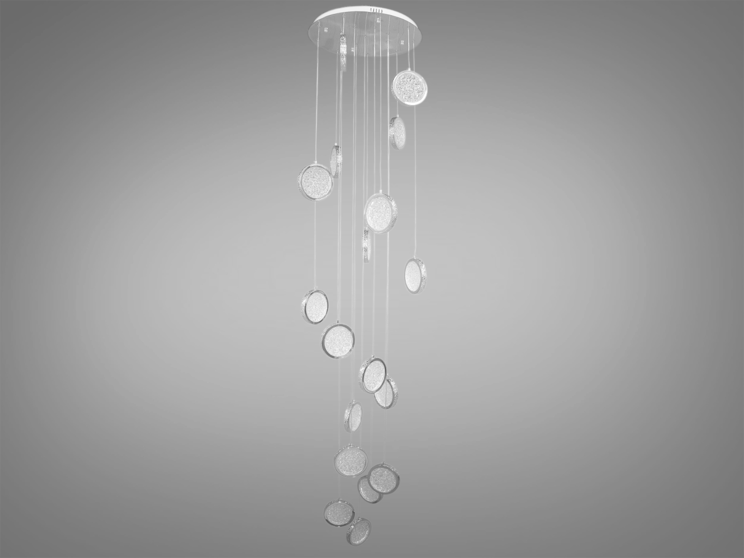 Стильна каскадна лед люстра для залу в сучасний інтер'єр на 18 підвісів у стильному виконанні добре виглядатиме в інтер'єрі вітальні чи зали, ресторану чи сходового холу, барної стійки чи обіднього столу.
Яскраве світло повинне бути тільки там де воно дійсно потрібне, а решта має висвітлюватися легким світлом, що заповнює. Саме для створення якісного локального освітлення ми пропонуємо використовувати ці світильники.
Кріпиться до стелі будь-якого типу універсальним кріпленням на монтажну планку.
Характеристики та комплектація можуть бути змінені виробником. Колір виробу може відрізнятися через налаштування монітора.