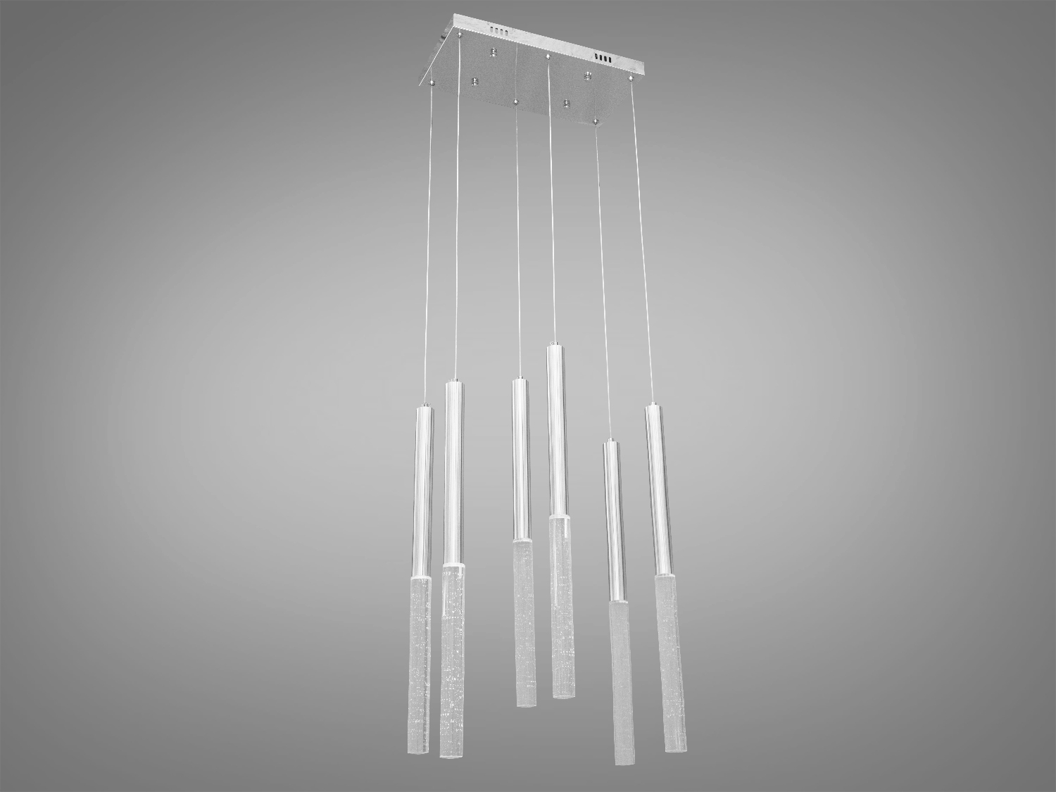 Світлодіодна люстра для локального освітлення на 6 підвісів у стильному виконанні добре виглядатиме в інтер'єрі вітальні чи зали, кухні, ресторану чи сходового холу.
Яскраве світло повинне бути тільки там де воно дійсно потрібне, а решта має висвітлюватися легким світлом, що заповнює. Саме для створення якісного локального освітлення ми пропонуємо використовувати ці світильники.
Кріпиться до стелі будь-якого типу універсальним кріпленням на монтажну планку.