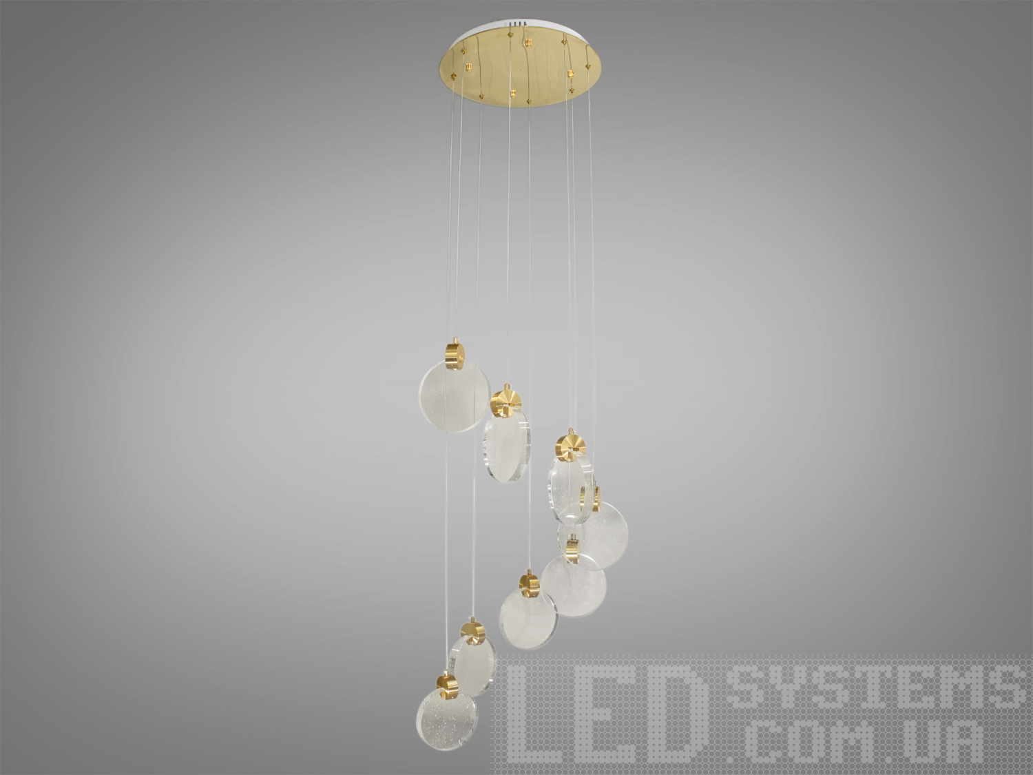 Підвісна подовжена каскадна LED люстра для високих стель на 8 підвісів у сучасному виконанні добре виглядатиме в інтер'єрі вітальні або зали, ресторану або великого сходового холу.
Яскраве світло повинне бути тільки там де воно дійсно потрібне, а решта має висвітлюватися легким світлом, що заповнює. Саме для створення якісного локального освітлення ми пропонуємо використовувати ці світильники.
Кріпиться до стелі будь-якого типу універсальним кріпленням на монтажну планку.