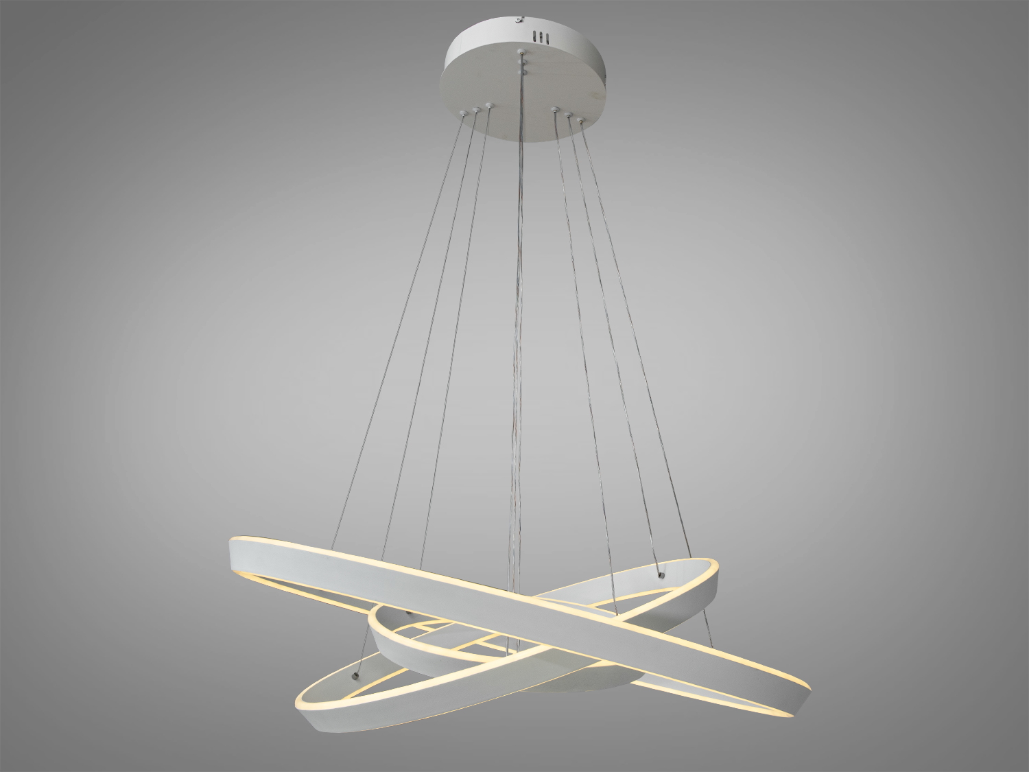 Яскрава підвісна світлодіодна люстра Diasha 5153-800 біла, потужністю 260W, ідеально підходить для віталень та просторих приміщень.