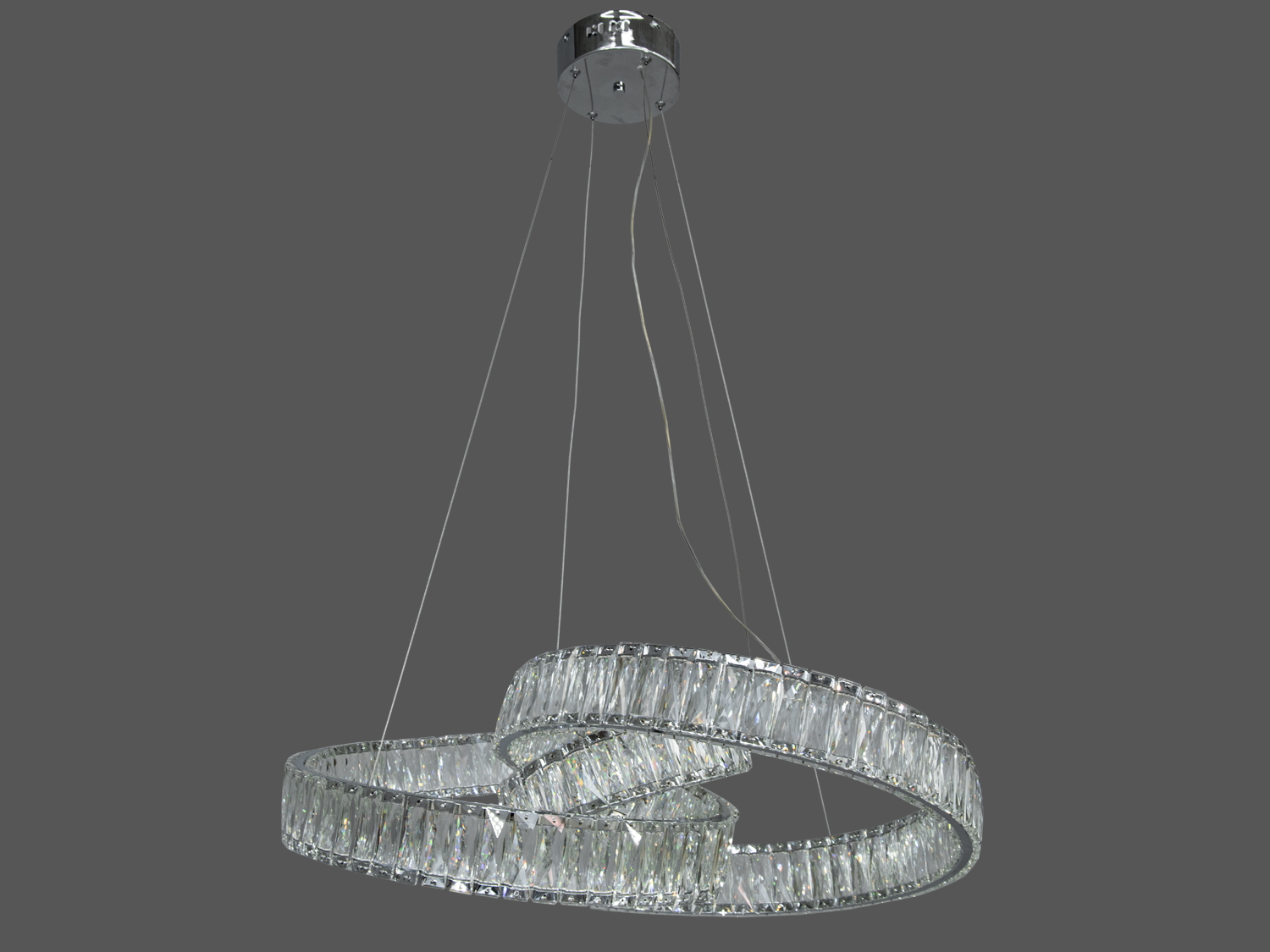 Преміальна хромована підвісна кришталева світлодіодна люстра, 80W. Завдяки своїй унікальній формі та можливостям налаштування, ця люстра стане чудовим вибором для будь-якого сучасного дому або офісу.