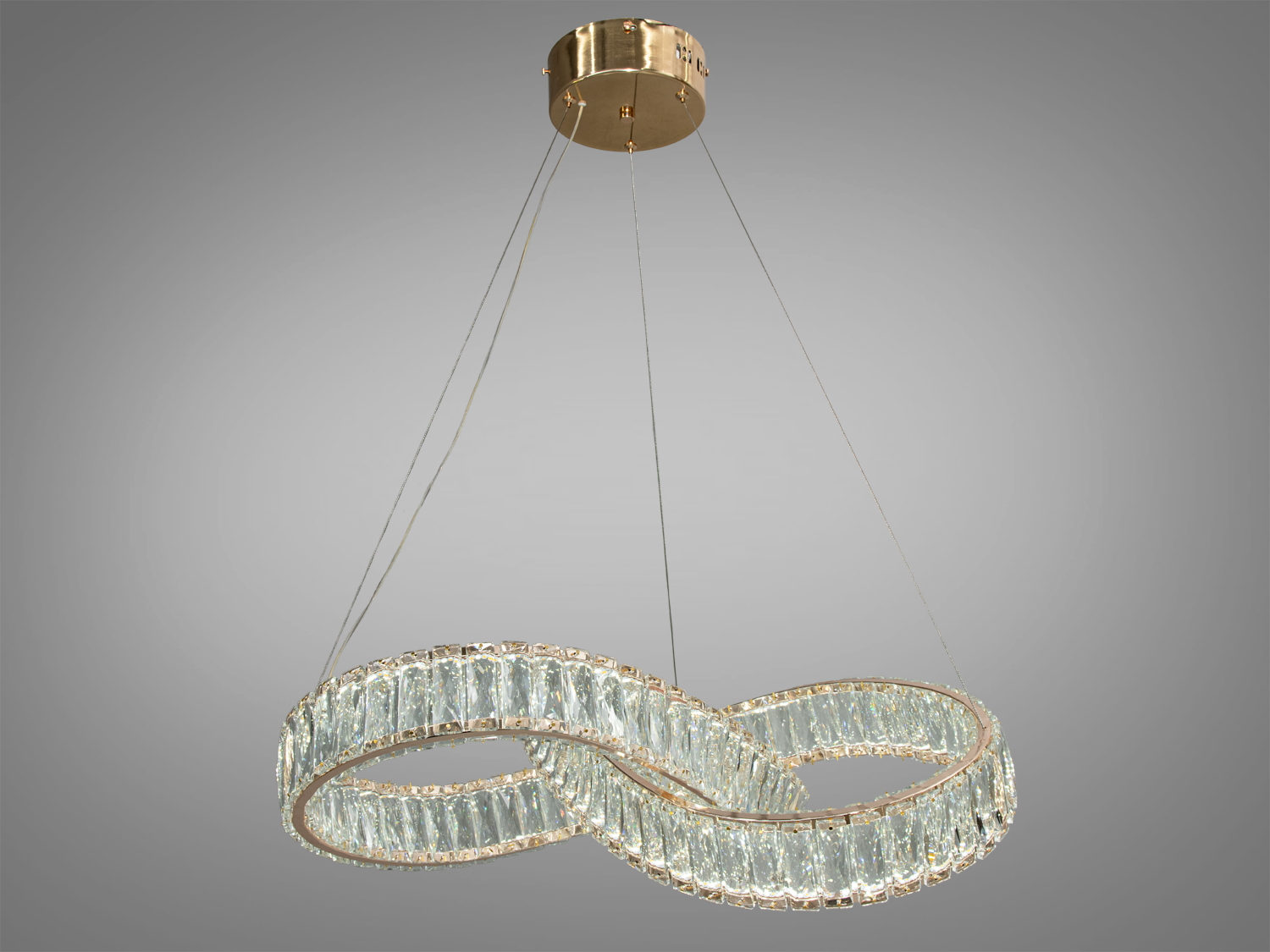 Чарівна кришталева світлодіодна люстра на тросах, 110 Вт. Придбання люстри за доступною ціною, робить її ще більш привабливим для широкого кола покупців, котрі цінують стиль і якість.