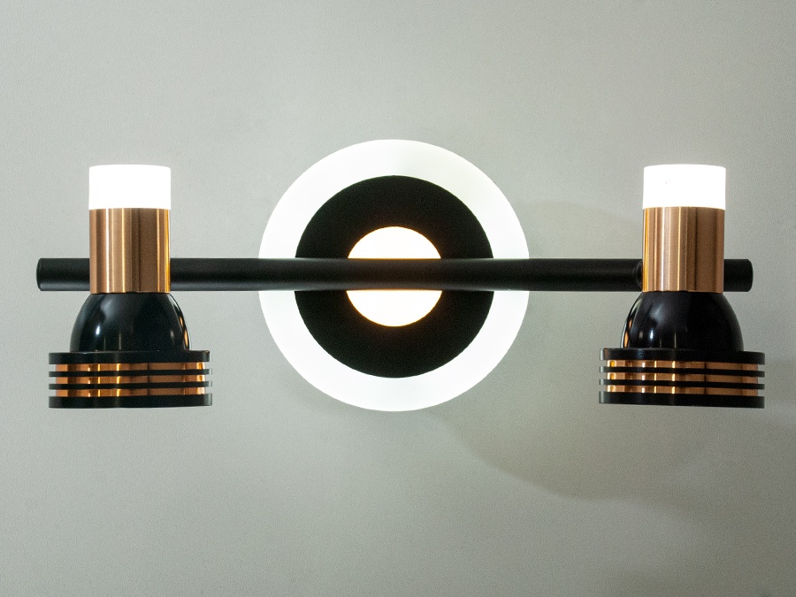 Настінна LED-підсвітка Diasha 13W у кольорах чорний, білий і золото. Регулювання колірної температури з вимикача для дзеркал і картин.