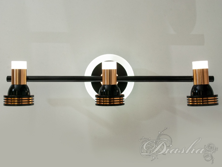 Настінне LED підсвічування 16W для дзеркал і картин. Чорний білий золото, м’яке спрямоване світло, керування зі стінного вимикача із зміною відтінку.