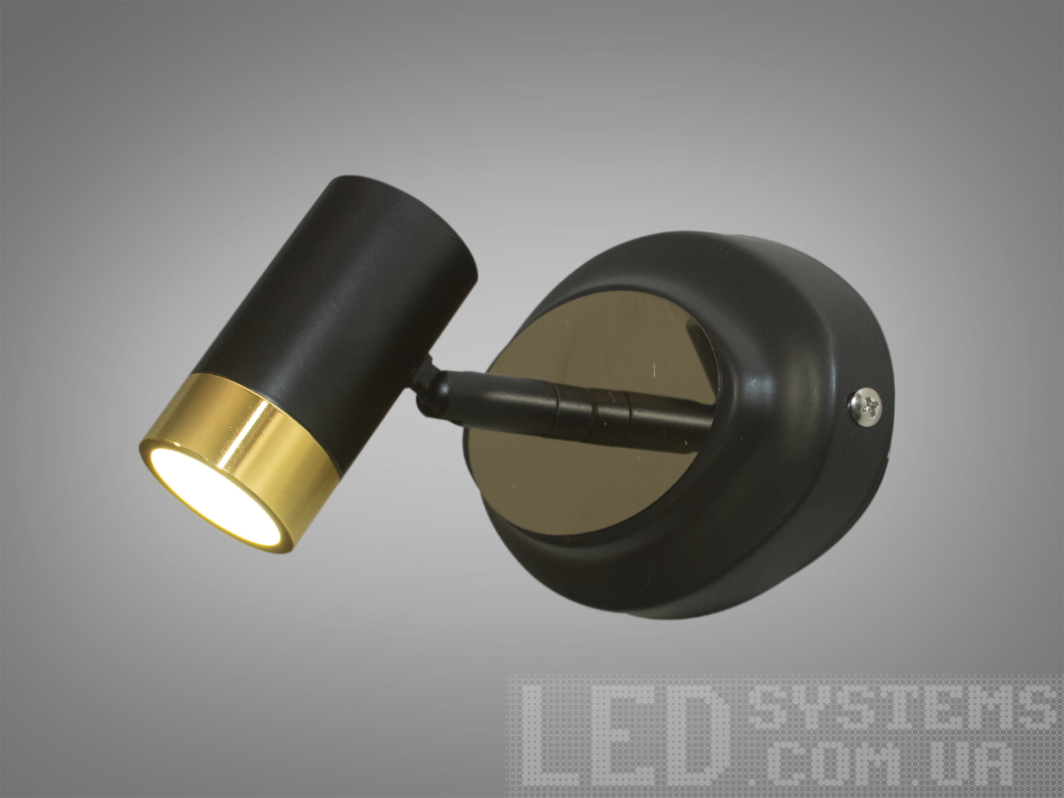 Настінна LED підсвітка 3W чорний+золото для дзеркал і картин. Перемикання теплого, нейтрального або холодного світла через настінний вимикач, акриловий розсіювач.