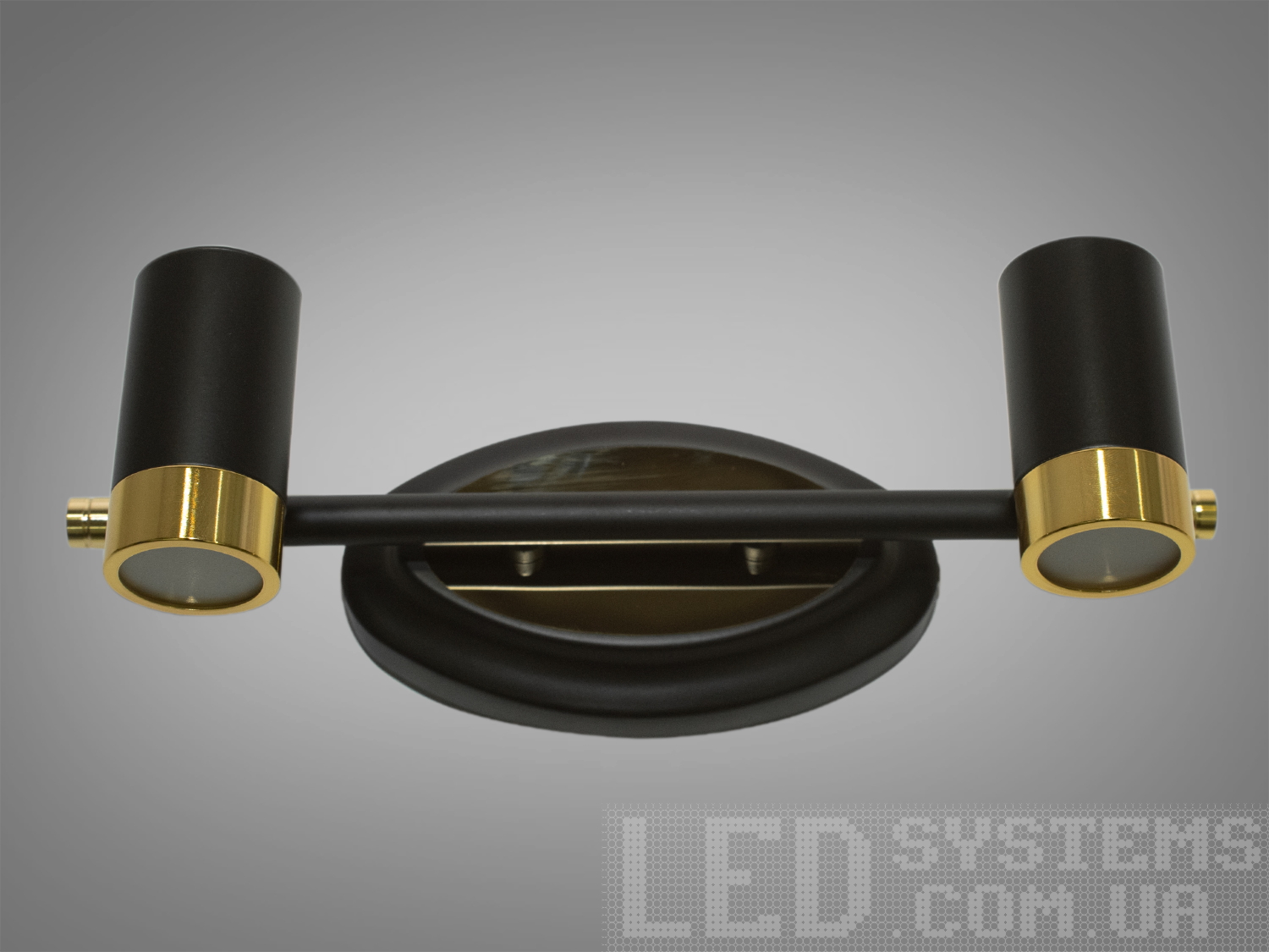 Настінна LED підсвітка 6W у чорному з золотим, з регулюванням колірної температури через настінний вимикач. Для дзеркал, картин та ніш.