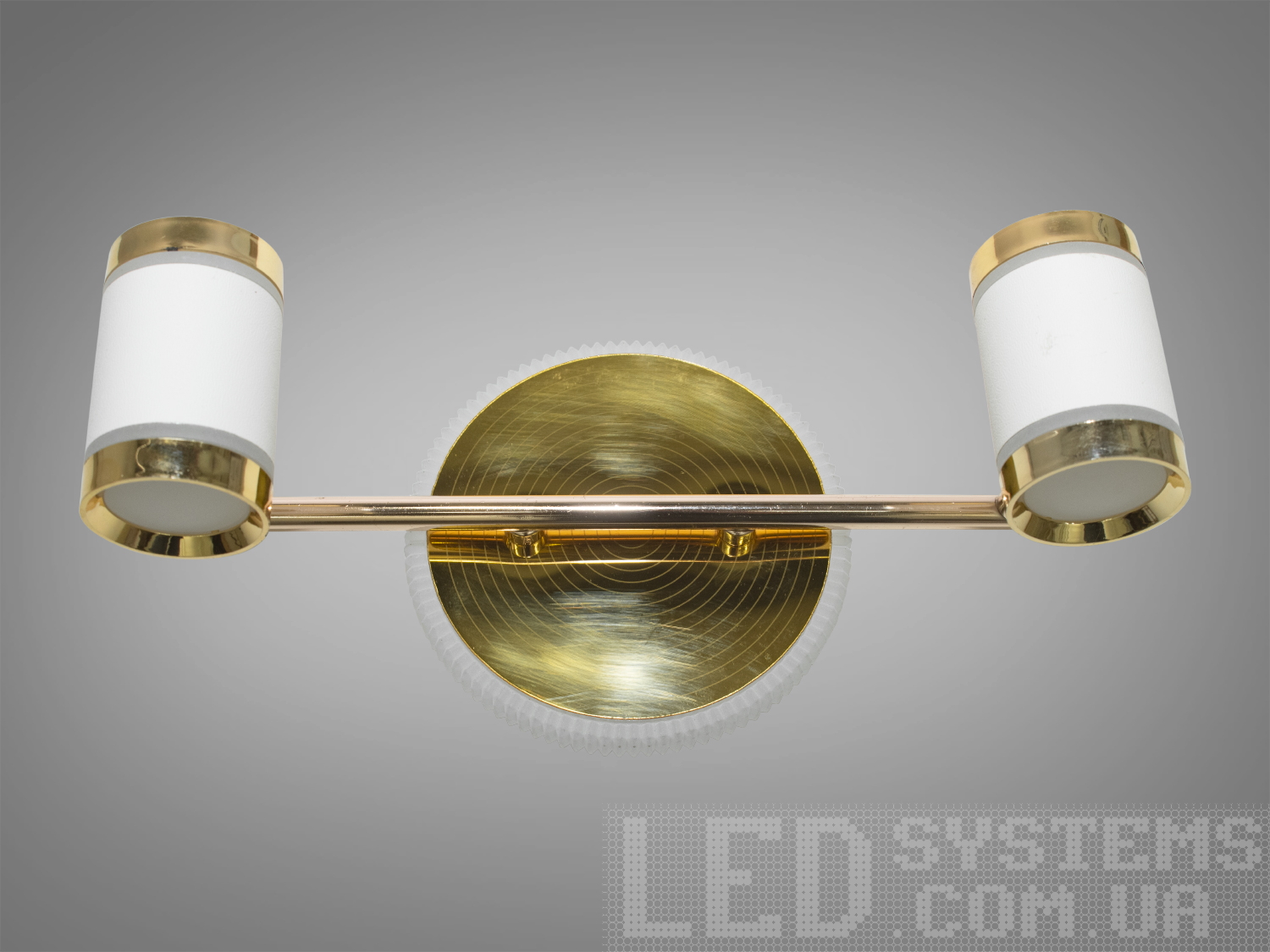 Настінний LED світильник Diasha 15 W золото+білий для підсвічування дзеркал і картин. Регульовані модулі, м’яке світло, керування настінним вимикачем.