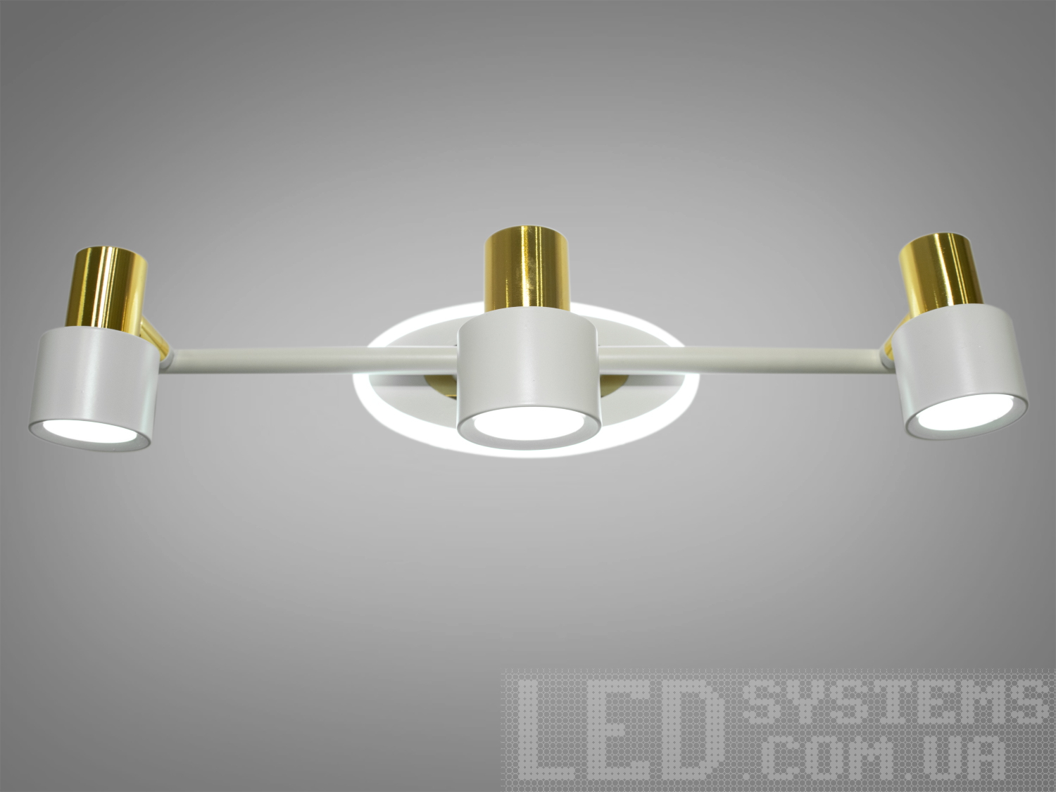 Настінна LED підсвітка Diasha 12W у білому з золотом. Три колірні температури з настінного вимикача, м’яке спрямоване світло для дзеркал і картин.