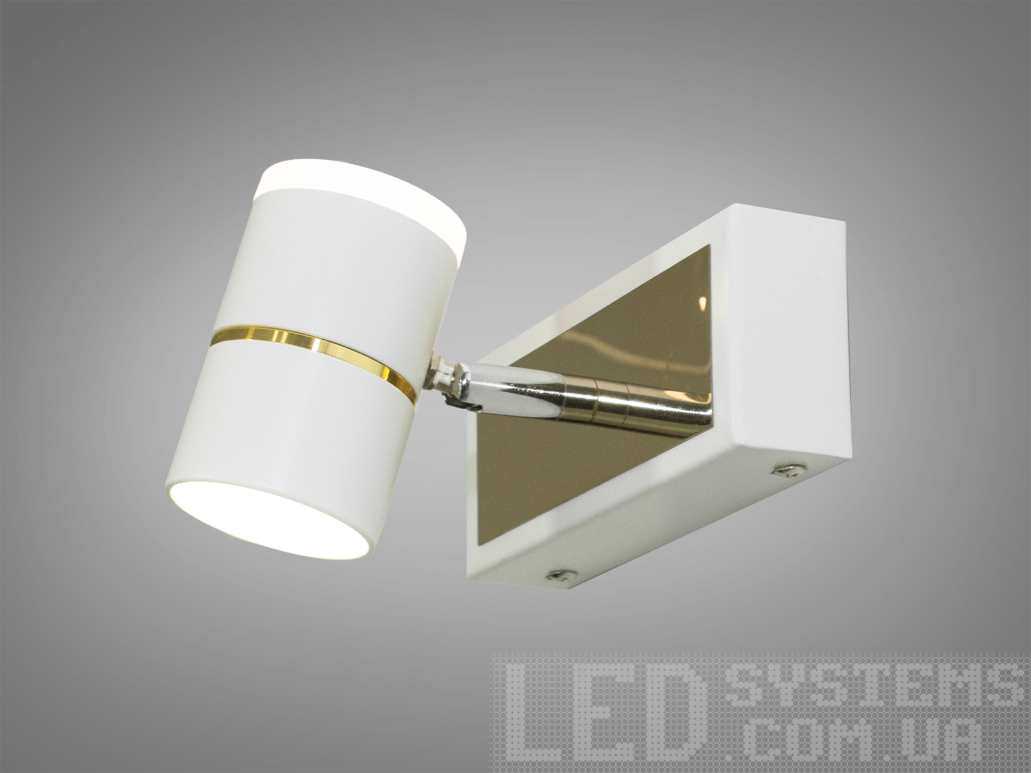 Настінний LED світильник 5 W для дзеркал і картин у білому з золотистим, регулювання колірної температури від настінного вимикача, м’яке акцентне світло.