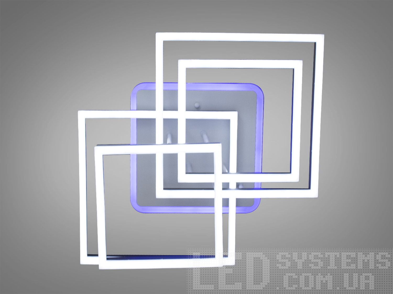 LED-люстра квадратами з підсвічуванням до спальні підходить на площу приміщення приблизно 21 кв. м. Світлодіодна люстра має кілька режимів: холодний 6400К, нейтральний 4500К, теплий 2700К, включення-вимкнення, підсвічування. Люстра має електронний диммер, що дозволяє регулювати яскравість люстри від 5% до 100% за допомогою пульта, що входить до комплекту. Люстра світить яскраво, але не сліпить рахунок матеріалу - акрилу, до того ж цей матеріал дуже міцний - його важко пошкодити. Підходить для зали, вітальні, дитячої, спальні. Ще однією незаперечною перевагою цієї світлодіодної люстри для дитячої кімнати є відсутність скляних елементів. Кріпиться до підвісних, натяжних, звичайних стель.