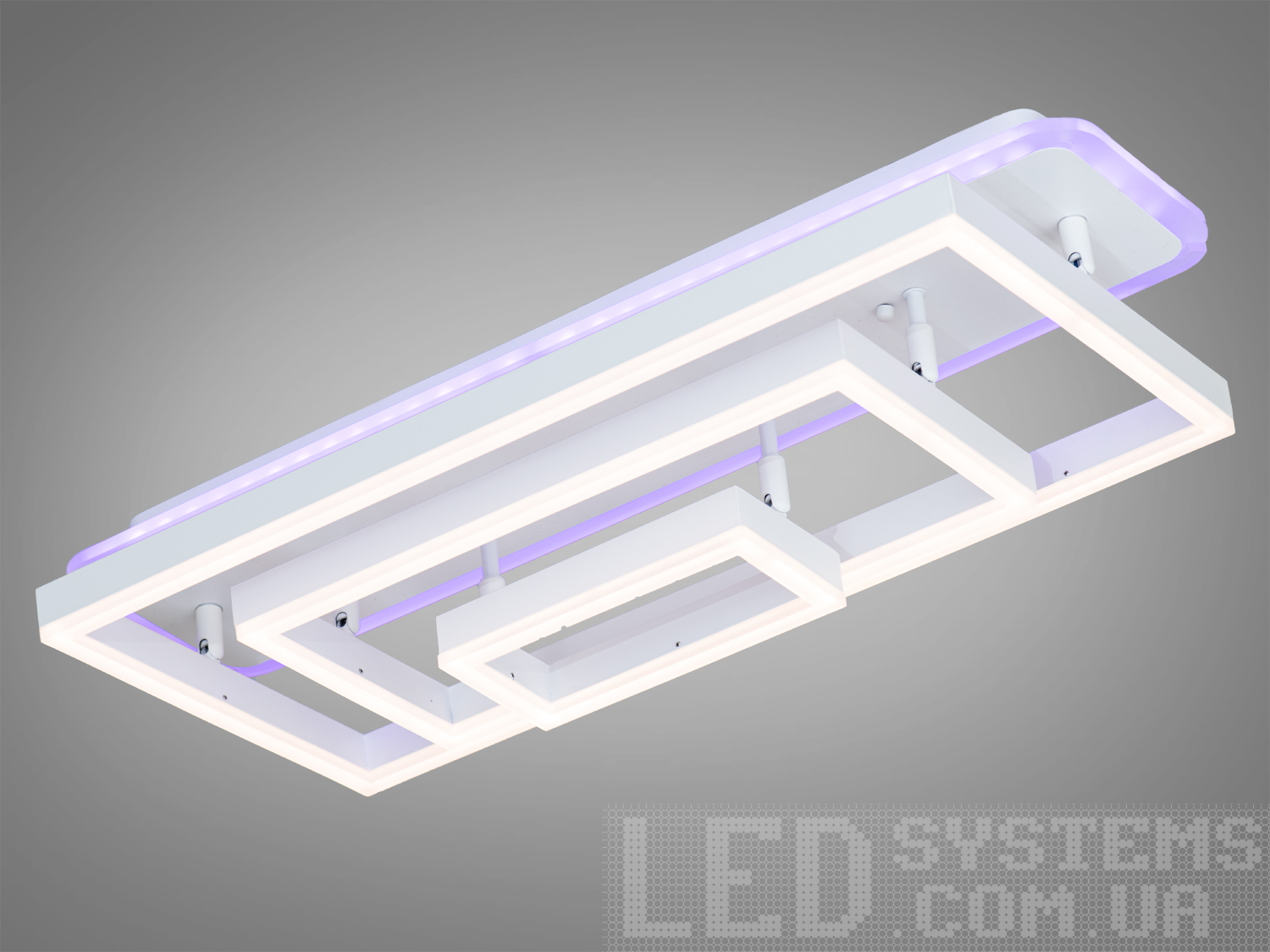Світлодіодна люстра з підсвічуванням для спальні підходить на площу приміщення приблизно 20кв. м. Світлодіодна люстра має кілька режимів: холодний 6400К, нейтральний 4500К, теплий 2700К, включення-вимикання, підсвічування.&nbsp;Люстра має електронний димер, що дозволяє регулювати яскравість люстри від 5% до 100% за допомогою пульта, що входить до комплекту.&nbsp;Люстра світить яскраво, але не сліпить за рахунок матеріалу акрилу, до того ж цей матеріал дуже міцний його важко пошкодити.&nbsp;Підходить для зали, вітальні, дитячої, спальні. Ще однією незаперечною перевагою цієї світлодіодної люстри для дитячої кімнати є відсутність скляних елементів. Кріпиться до навісних, натяжних, звичайних стель.