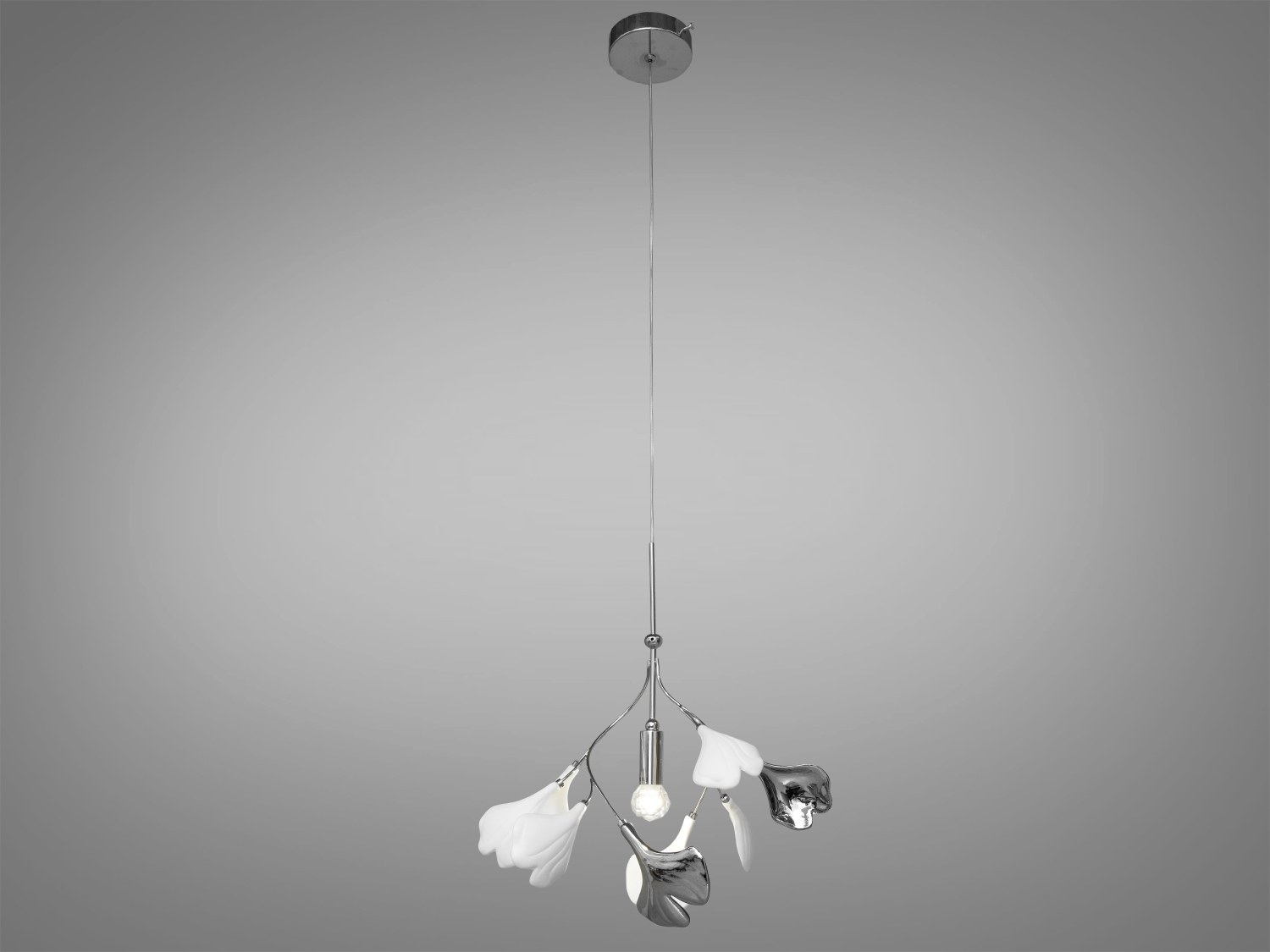 Ніжна люстра з фарфоровими елементами в спальню також добре виглядатиме в інтер'єрі спальні, зали, вітальні, їдальні, квартирі студії, як у стилі лофт, так і в класичному інтер'єрі. Також ідеально впишеться в сучасні будинки, квартири, кафе, арт-простір, коворкінги, квеструми.
Ця вишукана люстра є шедевром дизайну, який набуває гармонії між природною красою і сучасною естетикою з ніжними керамічними пелюстками, що мають форму листя гінкго білоба - дерева. Їхній природний мотив уособлює спокій та розслаблення, приносячи в інтер'єр елементи природної гармонії, створюючи в інтер'єрі неповторну атмосферу.
Регульована висота люстри дозволяє змінювати розташування світильника в залежності від потреб простору, забезпечуючи оптимальне освітлення та створення затишку у вашому будинку. Така люстра з пелюстками у формі листя гінкго стане центральним елементом оформлення приміщення, надавши йому стиль, елегантність і трохи природної магії.
Люстра-підвіс під звичайні лампочки розжарювання, економки або світлодіодні лампи із цоколем Е14. Кріпиться до навісних, натяжних і звичайних стель універсальним кріпленням-на планку.
Лампа до комплекту не входить.