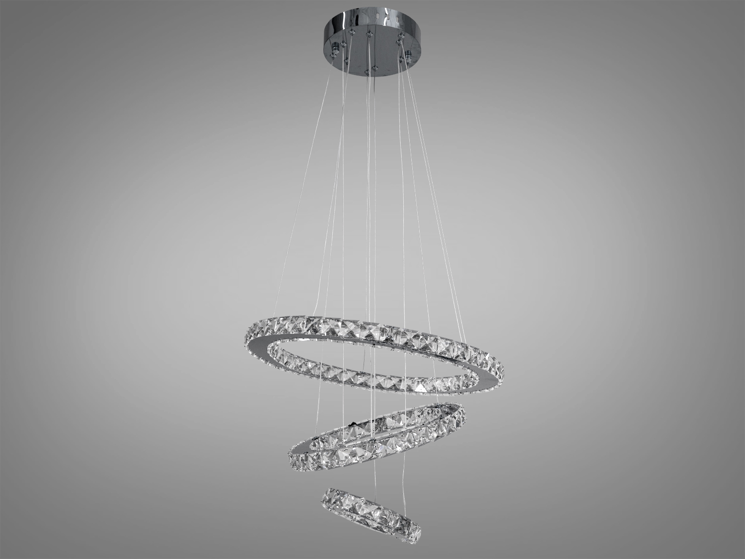 Ексклюзивна кришталева світлодіодна люстра-підвіс ідеально підходить для використання в холах або вітальнях, сходових зонах приватних будинків, ресторанах чи готелях, люксових спальнях, балконах або у вестибюлі, бізнес-центри або офісні простори.
Загальна концепція люстри робить її універсальною та здатною доповнювати різні стилі інтер'єру, такі як: класичний стиль, сучасний мінімалізм, еклектика, ретро чи вінтаж, люксовий модерн, бароко чи рококо.
Загальна потужність люстри - 60 Вт, що забезпечує достатнє освітлення для приміщення різних розмірів. Висота люстри &ndash; 100 см, що дозволяє їй стати центральним акцентом кімнати, створюючи враження величі та розкоші.
Функціональною особливістю цієї люстри є наявність пульта дистанційного керування. Завдяки регулюванню колірної температури 3200,4100,6000К, ви зможете вибрати той режим освітлення, який найбільше відповідає вашим потребам: тепле світло для розслаблення, нейтральне для роботи або холодне для концентрації. Режим увімкнення забезпечує швидкий доступ до різних режимів освітлення. Режим 