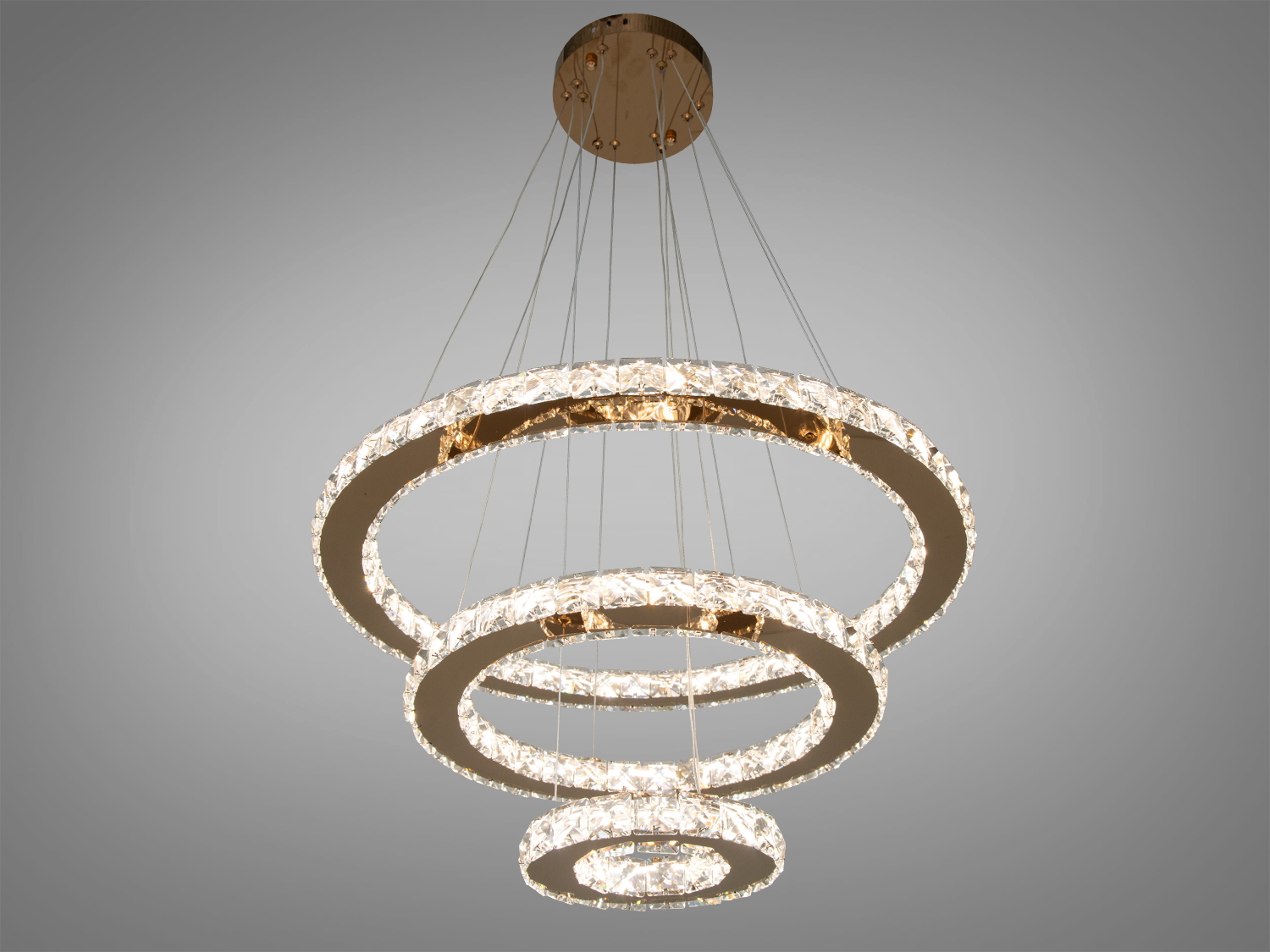 Неймовірно красива кришталева світлодіодна люстра на підвісах, 66 Вт. 