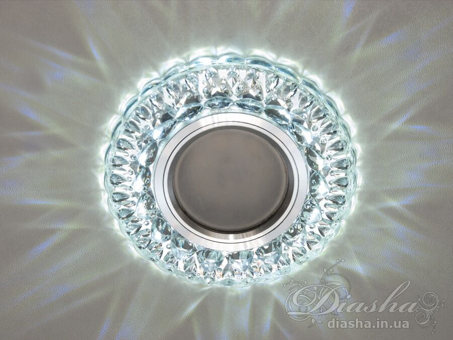 Вбудований світильник 7325WH з білим світлом та кришталевим оздобленням для сучасних інтер′єрів. Потужність 3Вт, холодне біле світло.