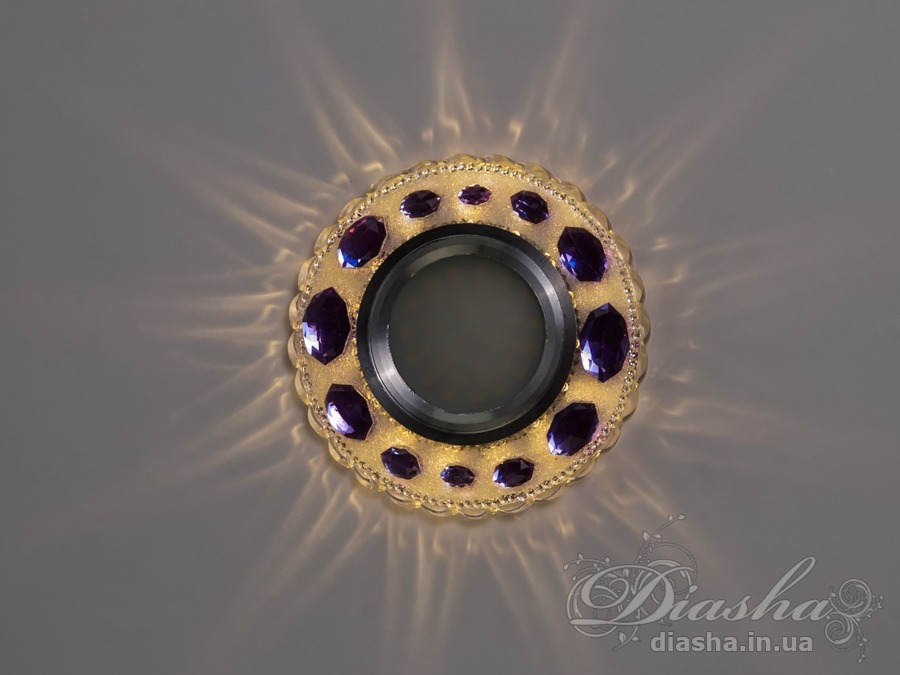 Врізний світильник з фіолетовими кристалами і LED підсвічуванням від ТМ 