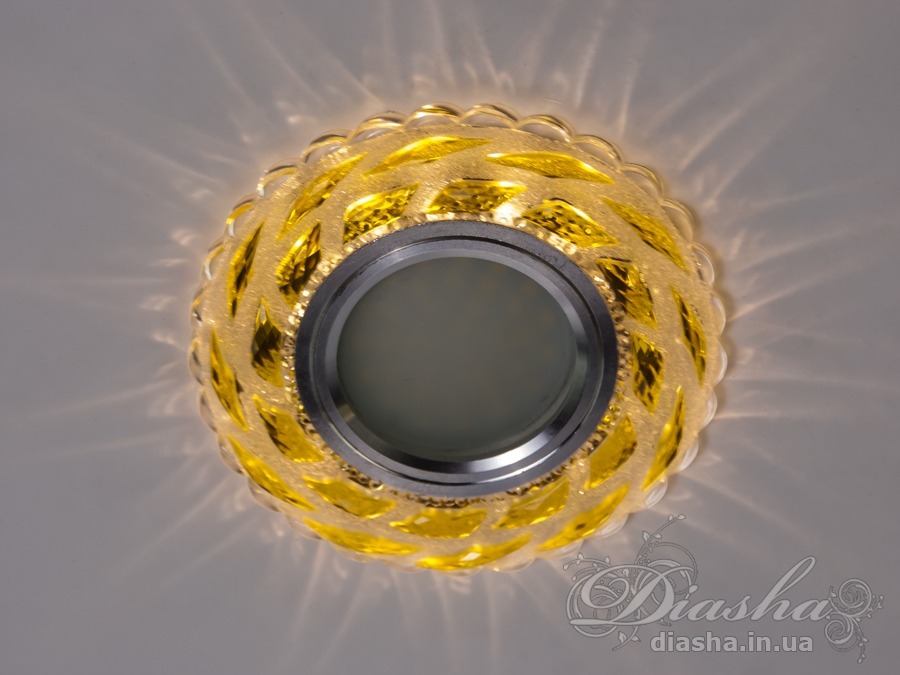 Точковий світильник Diasha 7669WH+Y з вбудованим LED підсвічуванням для створення затишної атмосфери. Ідеальне рішення для сучасного інтер′єру.