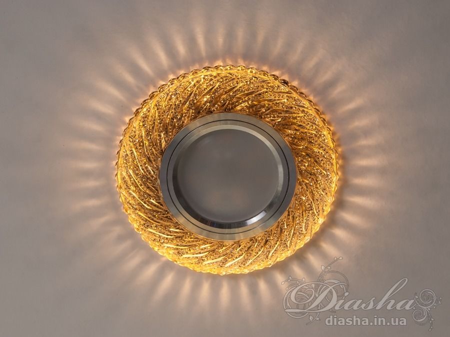 Точковий врізний світильник з коричневим склом та LED підсвічуванням від ТМ ′Діаша′. Ідеальне рішення для сучасного інтер′єру.