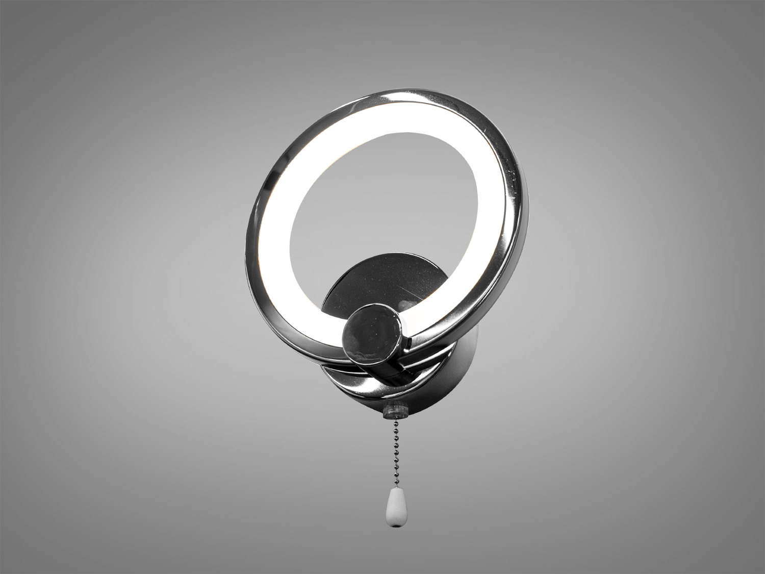 Світлодіодне бра круглої форми використовується для читання та освітлення. Застосовується для спальні, зали, вітальні, коридору.
За допомогою вимикача можна змінювати колірну температуру світильника: теплий 3200&deg;К, нейтральний 4100&deg;К, холодний 6000&deg;К. Колірна температура перемикається простим вимкненням-включенням світильника шнурком на самому бра.
Кріпиться до стіни будь-якого типу універсальним кріпленням на монтажну планку.