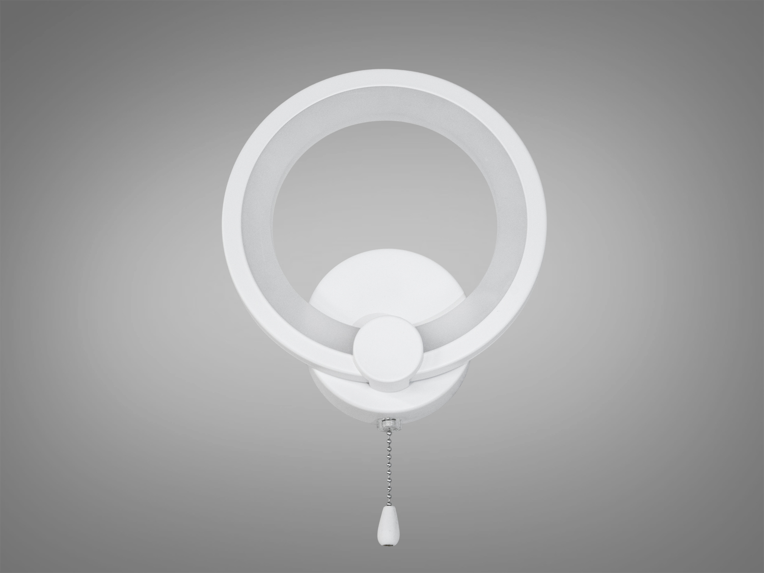 Прікроватний настінний світлодіодний світильник бра білого кольору кріпиться над ліжком, потужністю 9W. Виконано в сучасному стилі, в стилі &laquo;хай-тек&raquo; з плафоном круглої форми для читання і освітлення. За допомогою вимикача є можливість зміни температури світла: холодний 6400К, нейтральний 4500К, теплий 2700К, а також включення-виключення шнурком на самому бра. Кріпиться до стіни, до гіпсокартону або до інших настінних поверхонь.