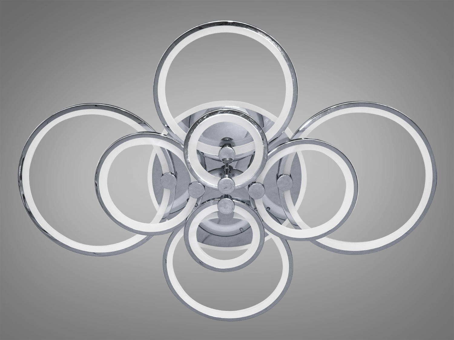 Стельова світлодіодна люстра в стилі хай-тек з пультом, диммером і з підсвічуванням підходить на площу приміщення приблизно 33кв. м. Світлодіодна люстра має декілька режимів: холодний 6400К, нейтральний 4500К,&nbsp;теплий 2700К, включення-виключення. Люстра оснащена електронним диммером, що дозволяє регулювати яскравість люстри від 5% до 100% за допомогою пульта, який входить в комплект.&nbsp;Люстра світить яскраво, але не сліпить за рахунок матеріалу - акрилу, до того ж цей матеріал дуже міцний - його важко пошкодити. Кріпиться до навісних, натяжних, звичайних стель.