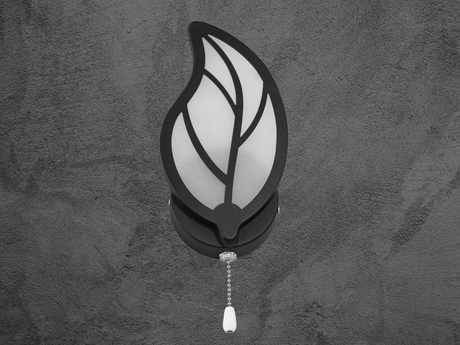 Настінне світлодіодне бра для спальні у формі листика, виготовлений у чорному кольорі