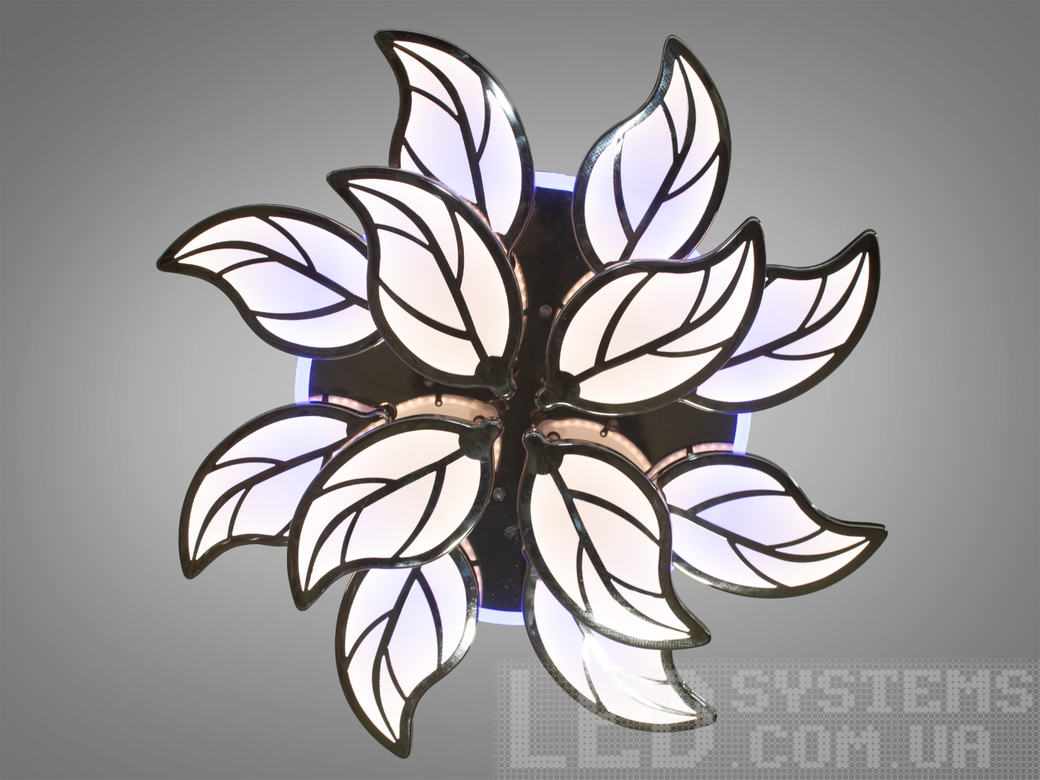 Велика світлодіодна люстра з диммером, з пультом та з 3-х кольоровим підсвічуванням підходить на площу приміщення приблизно 26кв.м.
Світлодіодна люстра має кілька режимів: холодний 6400К, нейтральний 4500К, теплий 2700К, кольорове підсвічування, суміщений режим &ndash; будь-яке основне світло плюс будь-який колір світлодіодного підсвічування. Регулювання яскравості люстри від 5 до 100% відбувається за допомогою пульта дистанційного керування, що входить до комплекту.
Люстра світить яскраво, але не сліпить за рахунок матеріалу &ndash; акрилу, до того ж цей матеріал дуже міцний &ndash; його важко зашкодити. Застосовується для зали, вітальні, кухні, спальні, їдальні, дитячої, оскільки відсутні елементи, що б'ються. Кріпиться до підвісних, натяжних, звичайних стель.