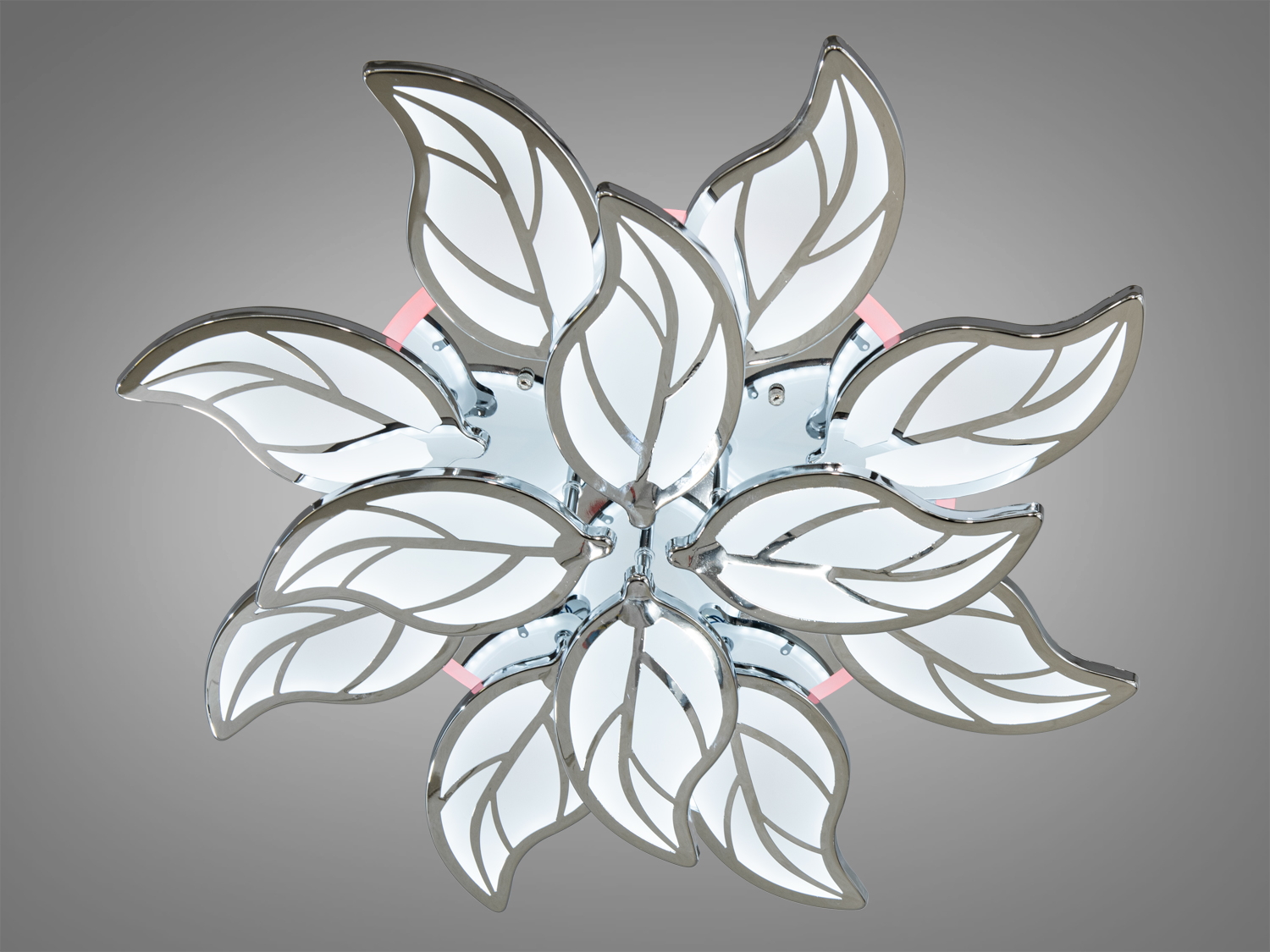 LED-люстра для вітальні з пультом, з LED підсвічуванням, з димером підходить на площу приміщення приблизно 26кв.м.
Світлодіодна люстра має кілька режимів: холодний 6000К, нейтральний 4100К, теплий 3200К, кольорове підсвічування, суміщений режим &ndash; будь-яке основне світло плюс будь-який колір світлодіодного підсвічування. Регулювання яскравості люстри від 5 до 100% відбувається за допомогою пульта дистанційного керування, що входить до комплекту.
Переваги акрилових розсіювачів знаходять своє відображення у міцності, довговічності та легкості конструкції люстри. Вона відрізняється низьким енергоспоживанням, що робить її економічно вигідною, а також малою висотою від стелі, ідеальною для просторів з обмеженою висотою стелі.
Люстра світить яскраво, але не сліпить за рахунок матеріалу &ndash; акрилу, до того ж цей матеріал дуже міцний &ndash; його важко зашкодити. Застосовується для зали, вітальні, кухні, спальні, їдальні, дитячої, тому що відсутні елементи, що б'ються.
Універсальне кріплення на монтажну планку підходить для стель будь-якого типу.