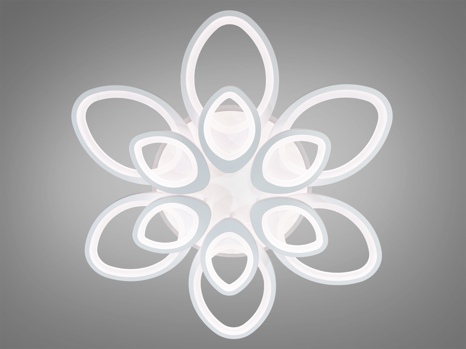 Велика LED-люстра для будинку з пультом, з диммером, з LED підсвічуванням підходить на площу приміщення приблизно 35 кв.м. Застосовується також для зали, вітальні, кухні, спальні, їдальні, дитячої, оскільки відсутні елементи, що б'ються. Люстра світить яскраво, але не сліпить за рахунок матеріалу &ndash; акрилу, до того ж цей матеріал дуже міцний &ndash; його важко зашкодити.
Світлодіодна люстра має кілька режимів: холодний 6000К, нейтральний 4100К, теплий 3200К, кольорове підсвічування, суміщений режим &ndash; будь-яке основне світло плюс будь-який колір світлодіодного підсвічування. Регулювання яскравості люстри від 5 до 100% відбувається за допомогою пульта дистанційного керування, що входить до комплекту.
Універсальне кріплення на монтажну планку підходить для підвісних, натяжних та звичайних стель.