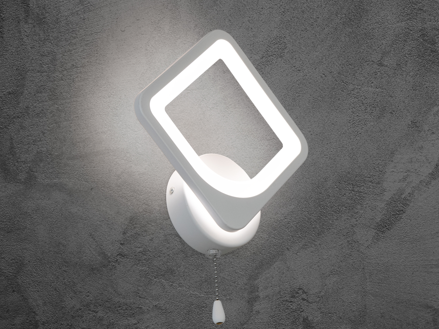 Прікроватний світильник бра 19W білого кольору для читання і освітлення кріпиться на стіну. Бра виготовлено з алюмінію і акрилу високої світлопроникності. За допомогою вимикача є можливість зміни температури світла: теплий, нейтральний, холодний, а також включення-виключення як з настінного вимикача, так і шнурком на самому бра. Кріпиться до стіни, до гіпсокартону або до інших настінним поверхонь.