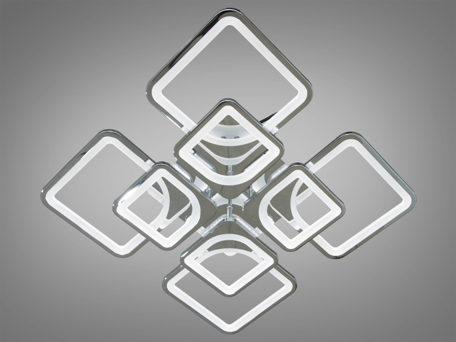 Сучасна LED люстра в спальню з диммером та з пультом підходить на площу приміщення приблизно 15кв.м.
Світлодіодна люстра має кілька режимів: холодний 6000К, нейтральний 4100К, теплий 3200К. Регулювання яскравості люстри від 5 до 100% відбувається за допомогою пульта дистанційного керування, що входить до комплекту. Кожне включення вимикання по черзі переводить люстру за такими режимами: холодне світло, тепле світло, нейтральне світло.
Люстра світить яскраво, але не сліпить за рахунок матеріалу акрилу, до того ж цей матеріал дуже міцний його важко пошкодити. Застосовується для зали, вітальні, кухні, спальні, їдальні, дитячої, тому що відсутні елементи, що б'ються. Кріпиться до підвісних, натяжних, звичайних стель.