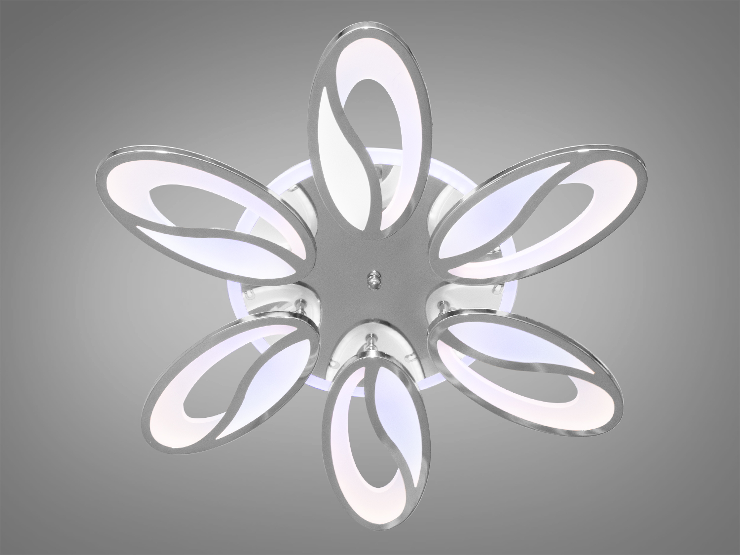 Світлодіодна люстра в спальню з диммером з пультом з підсвічуванням підходить на площу приміщення приблизно 15кв.м.
Світлодіодна люстра має кілька режимів: холодний 6400К, нейтральний 4500К, теплий 2700К, включення-вимикання, кольорове підсвічування. Люстра має електронний димер, що дозволяє регулювати яскравість люстри від 5% до 100% за допомогою пульта, що входить до комплекту.
Люстра світить яскраво, але не сліпить рахунок матеріалу - акрилу, до того ж цей матеріал дуже міцний - його важко пошкодити. Підходить для зали, вітальні, дитячої, спальні. Ще однією незаперечною перевагою цієї світлодіодної люстри для дитячої кімнати є відсутність скляних елементів.
Кріпиться до підвісних, натяжних і звичайних стель.