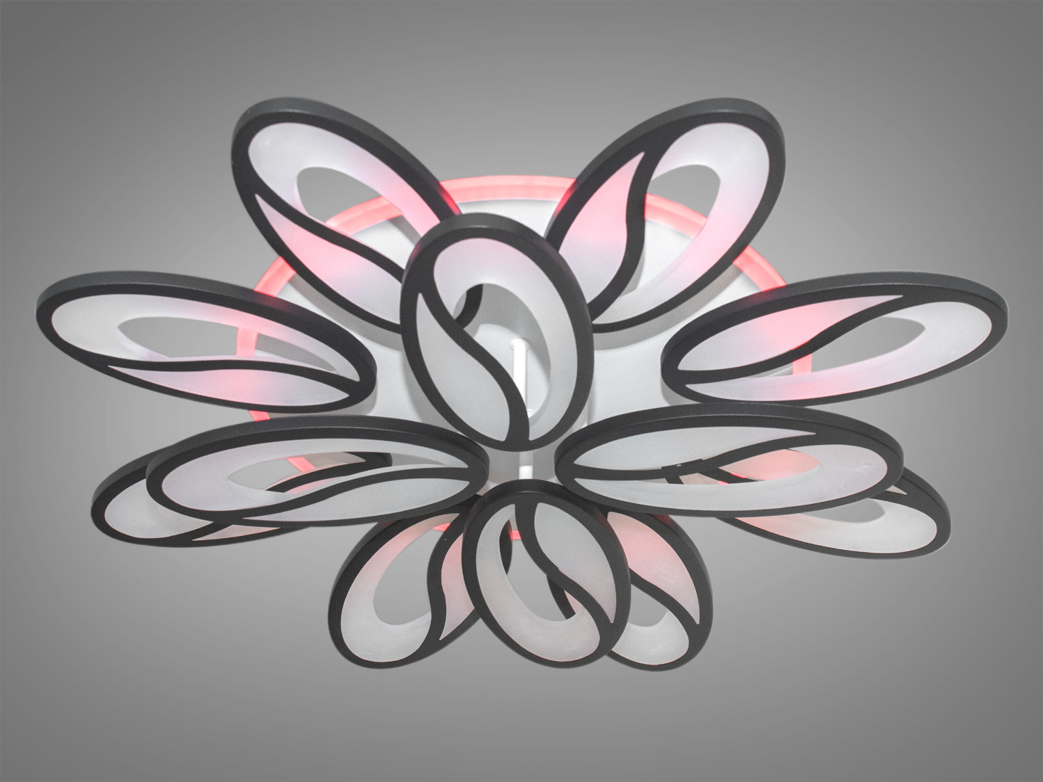 Універсальна LED-люстра в зал з диммером, з LED підсвічуванням, з пультом підходить на площу приміщення приблизно 26м2.
Світлодіодна люстра має кілька режимів: холодний 6400К, нейтральний 4500К, теплий 2700К, кольорове підсвічування, суміщений режим &ndash; будь-яке основне світло плюс будь-який колір світлодіодного підсвічування. Регулювання яскравості люстри від 5 до 100% відбувається за допомогою пульта дистанційного керування, що входить до комплекту.
Люстра світить яскраво, але не сліпить за рахунок матеріалу &ndash; акрилу, до того ж цей матеріал дуже міцний &ndash; його важко зашкодити. Застосовується для зали, вітальні, кухні, спальні, їдальні, дитячої, тому що відсутні елементи, що б'ються. Універсальне кріплення підходить для підвісних, натяжних та звичайних стель.