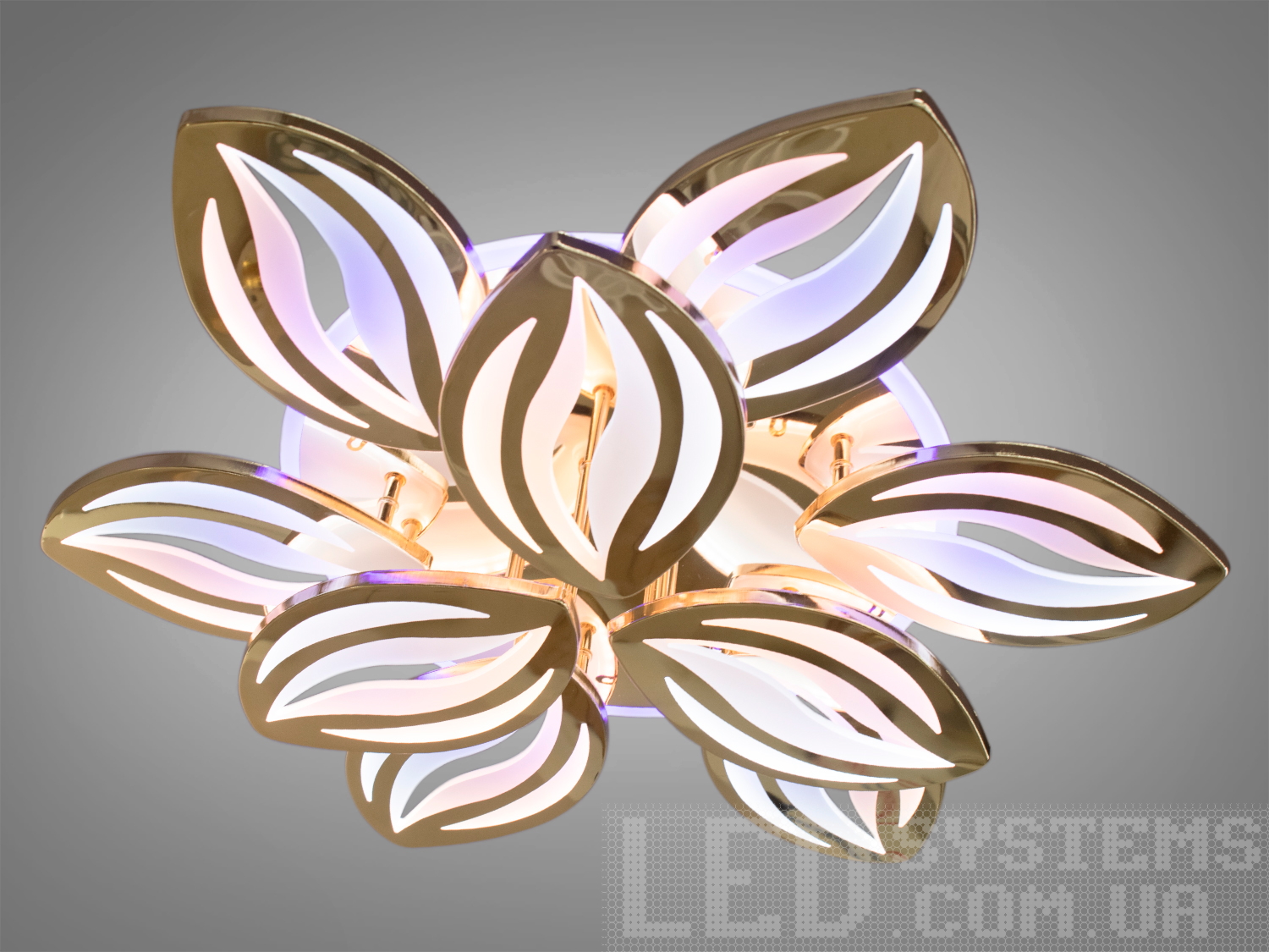 Світлодіодна люстра має кілька режимів: холодний 6400К, нейтральний 4500К, теплий 2700К, синє LED підсвічування, червоне LED підсвічування, рожеве LED підсвічування,&nbsp;суміщений режим - будь-яке основне світло плюс будь-який колір світлодіодного підсвічування - все залежить від вашого настрою.&nbsp;
Стельовий світильник має електронний димер, що дозволяє регулювати яскравість люстри від 5% до 100% за допомогою пульта, що постачається разом із люстрою.&nbsp;
Люстра світить яскраво, але не сліпить рахунок матеріалу - акрилу, до того ж цей матеріал дуже міцний - його важко пошкодити.