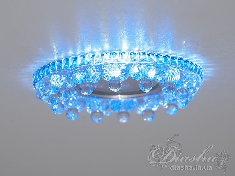 Точковий світильник Diasha 8108WH+BL з біло-синім підсвічуванням, ідеальний для сучасних інтер′єрів, забезпечує стиль та функціональність.