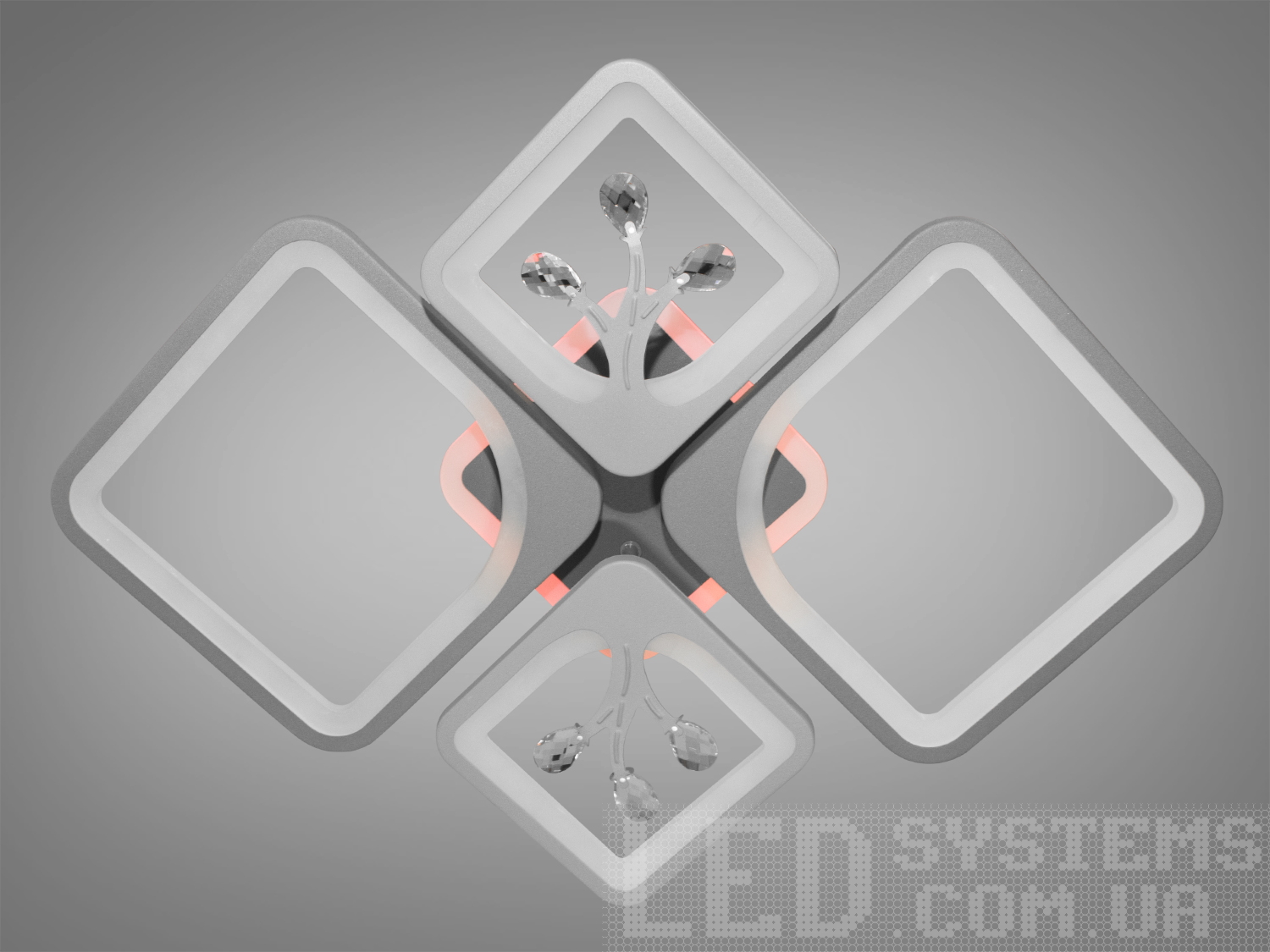 LED люстра з квадратними плафонами з LED підсвічуванням, диммером, з пультом підходить на площу приміщення приблизно 14кв.м.
Світлодіодна люстра має кілька режимів: холодний 6000К, нейтральний 4100К, теплий 3200К, включення-вимикання, кольорове підсвічування. Люстра має електронний димер, що дозволяє регулювати яскравість люстри від 5% до 100% за допомогою пульта, що входить до комплекту.
Люстра світить яскраво, але не сліпить рахунок матеріалу - акрилу, до того ж цей матеріал дуже міцний - його важко пошкодити. Підходить для зали, вітальні, дитячої, спальні. Ще однією незаперечною перевагою цієї світлодіодної люстри для дитячої кімнати є відсутність скляних елементів.
Кріпиться до підвісних, натяжних і звичайних стель. LED люстра з квадратними плафонами з LED підсвічуванням, диммером, з пультом підходить на площу приміщення приблизно 14кв.м.
Світлодіодна люстра має кілька режимів: холодний 6000К, нейтральний 4100К, теплий 3200К, включення-вимикання, кольорове підсвічування. Люстра має електронний димер, що дозволяє регулювати яскравість люстри від 5% до 100% за допомогою пульта, що входить до комплекту.
Люстра світить яскраво, але не сліпить рахунок матеріалу - акрилу, до того ж цей матеріал дуже міцний - його важко пошкодити. Підходить для зали, вітальні, дитячої, спальні. Ще однією незаперечною перевагою цієї світлодіодної люстри для дитячої кімнати є відсутність скляних елементів.
Кріпиться до підвісних, натяжних і звичайних стель.