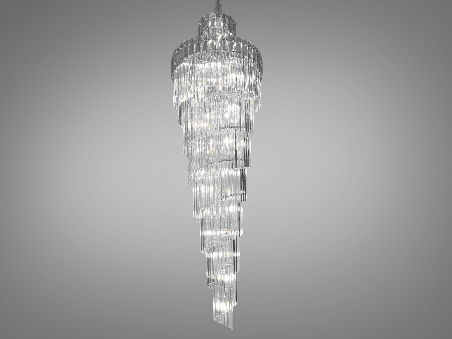 Каскадна кришталева люстра класу люкс на 52 лампи ідеально підходить для використання також у вітальнях, сходових зонах приватних будинків, ресторанів чи готелях, холах. Кришталеві підвіски, виконані у правильній формі, створюють захоплюючий світловий ефект, граючи на світлі.
Ці класичні люстри ідеально підійдуть для використання у приміщеннях з висотою від двох з половиною до п'яти, і навіть до семи метрів.
Люстра-підвіс під лампи розжарювання, економки або світлодіодні лампи з цоколем Е14.
Увага. Вага люстри 61кг.