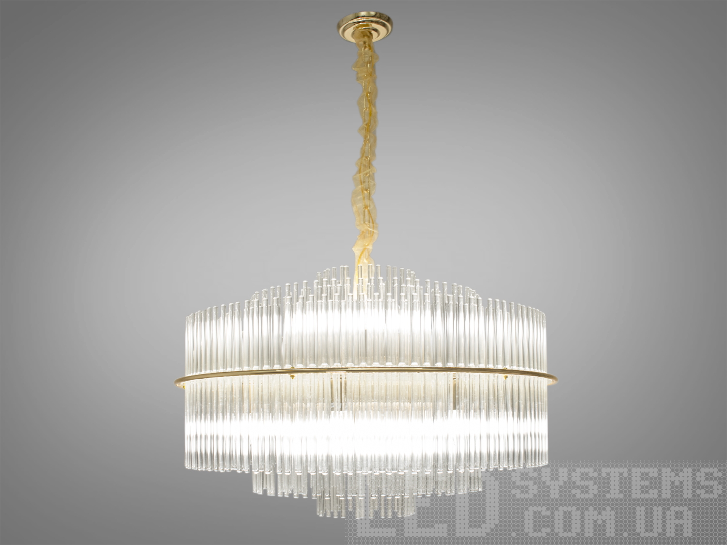 Паряча люстра підвіс зі скляними елементами у вигляді паличок &ndash; це втілення ефемерності та витонченості. Ця люстра стане чудовим акцентом у вітальнях, їдальнях чи сучасних холах.
Дизайн люстри створює відчуття парячих у повітрі скляних паличок. Непомітний каркас підтримує їх, зберігаючи їхню легкість і дозволяючи світлу проникати через прозорі скляні елементи, заповнюючи простір м'яким та приємним світлом.
Люстра-підвіс під звичайні лампочки розжарювання, економки або світлодіодні лампи із цоколем Е14. Стельове кріплення на універсальну монтажну планку підходить для підвісних, натяжних та звичайних стель.
Увага. Вага люстри понад 10кг.