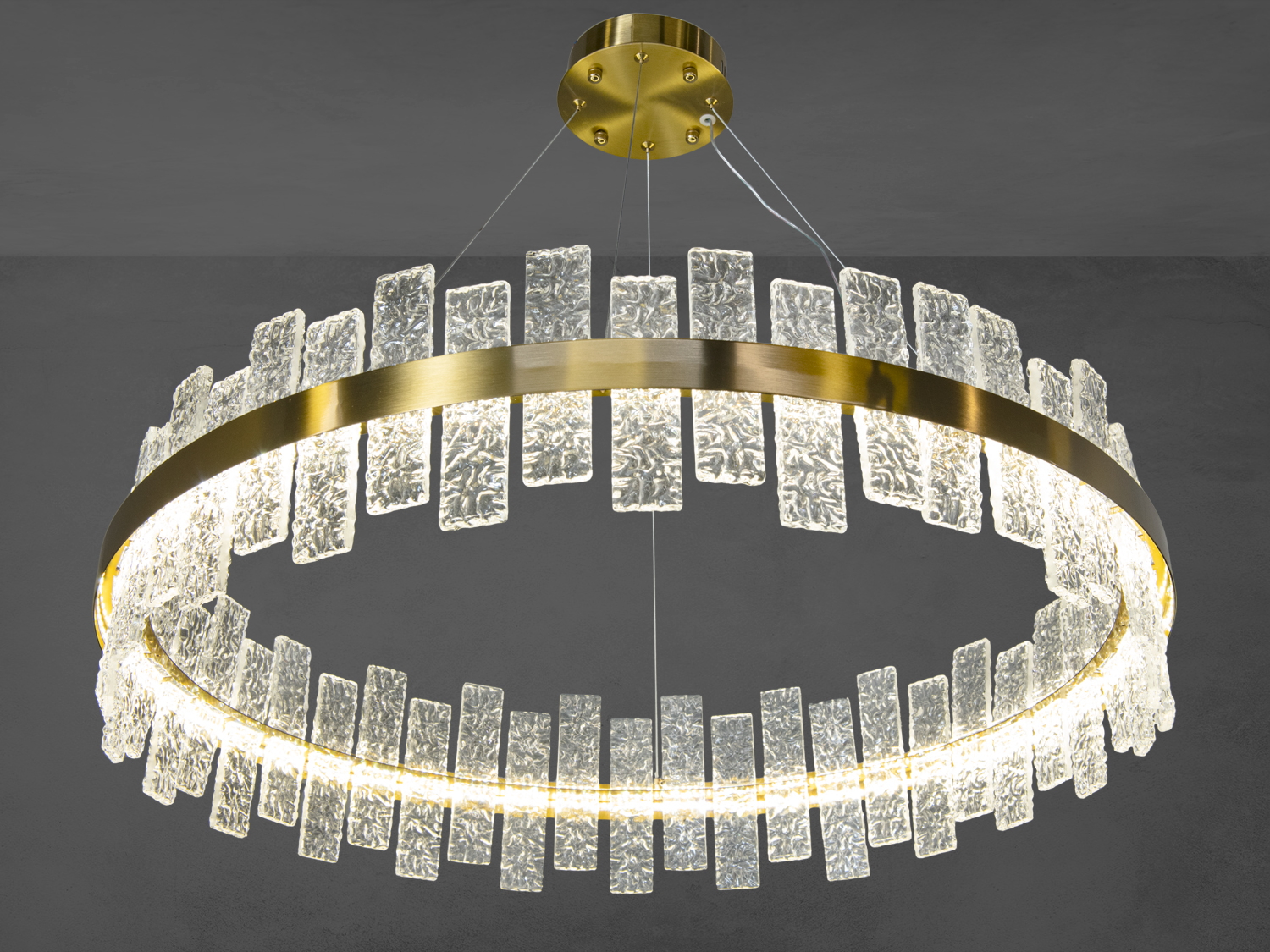 Підвісна люстра Diasha у бронзі з LED освітленням на 90Вт, кришталевими елементами для сучасного інтер′єру.