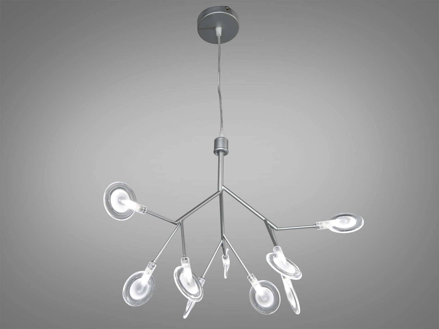 Підвісна люстра Diasha 887-9CSL хром сатин з 9 лампами, стиль лофт, мінімалістичний дизайн, рівномірне м′яке освітлення для кухні, вітальні та їдальні.